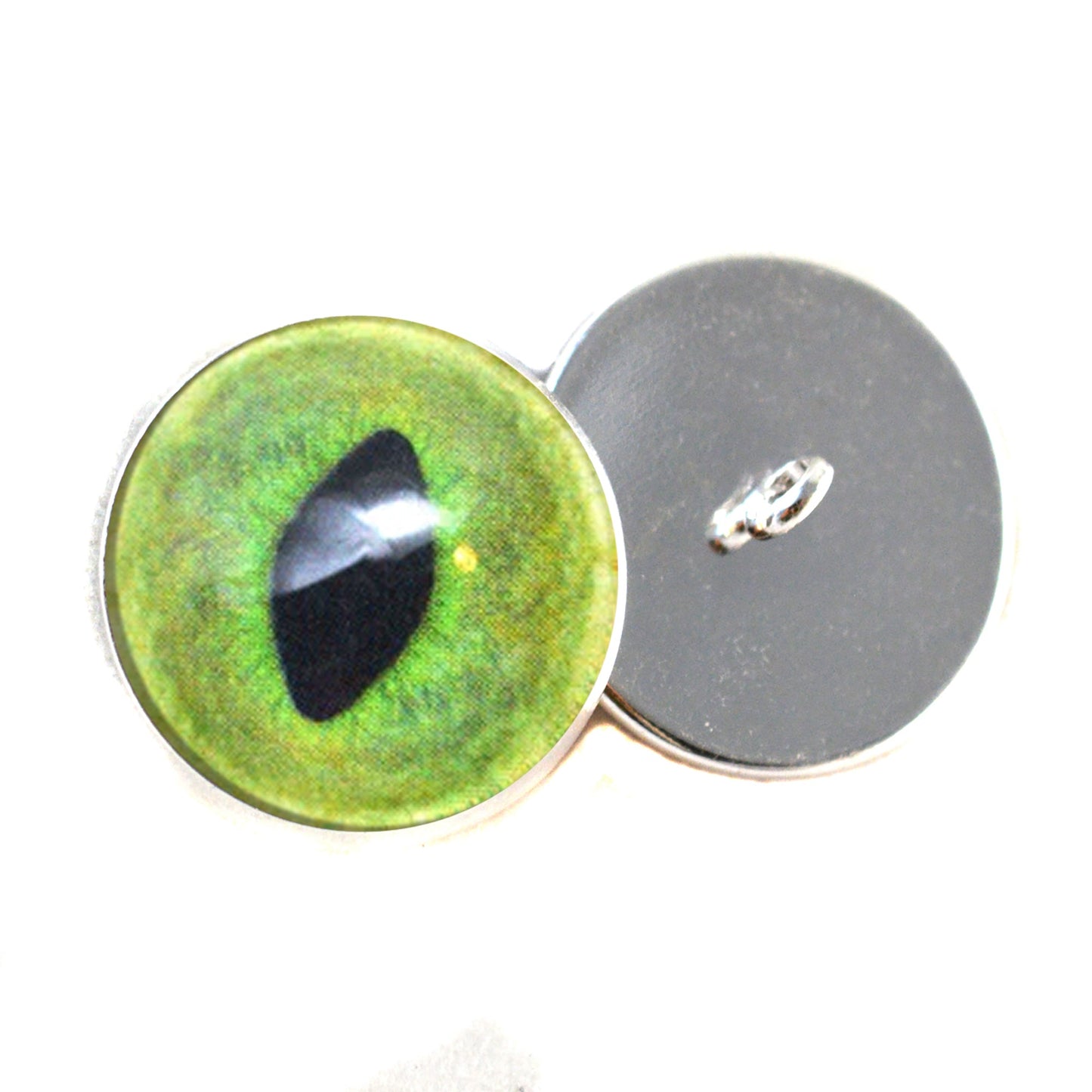 Pale Green Cat Sew-On Button Glass Eyes