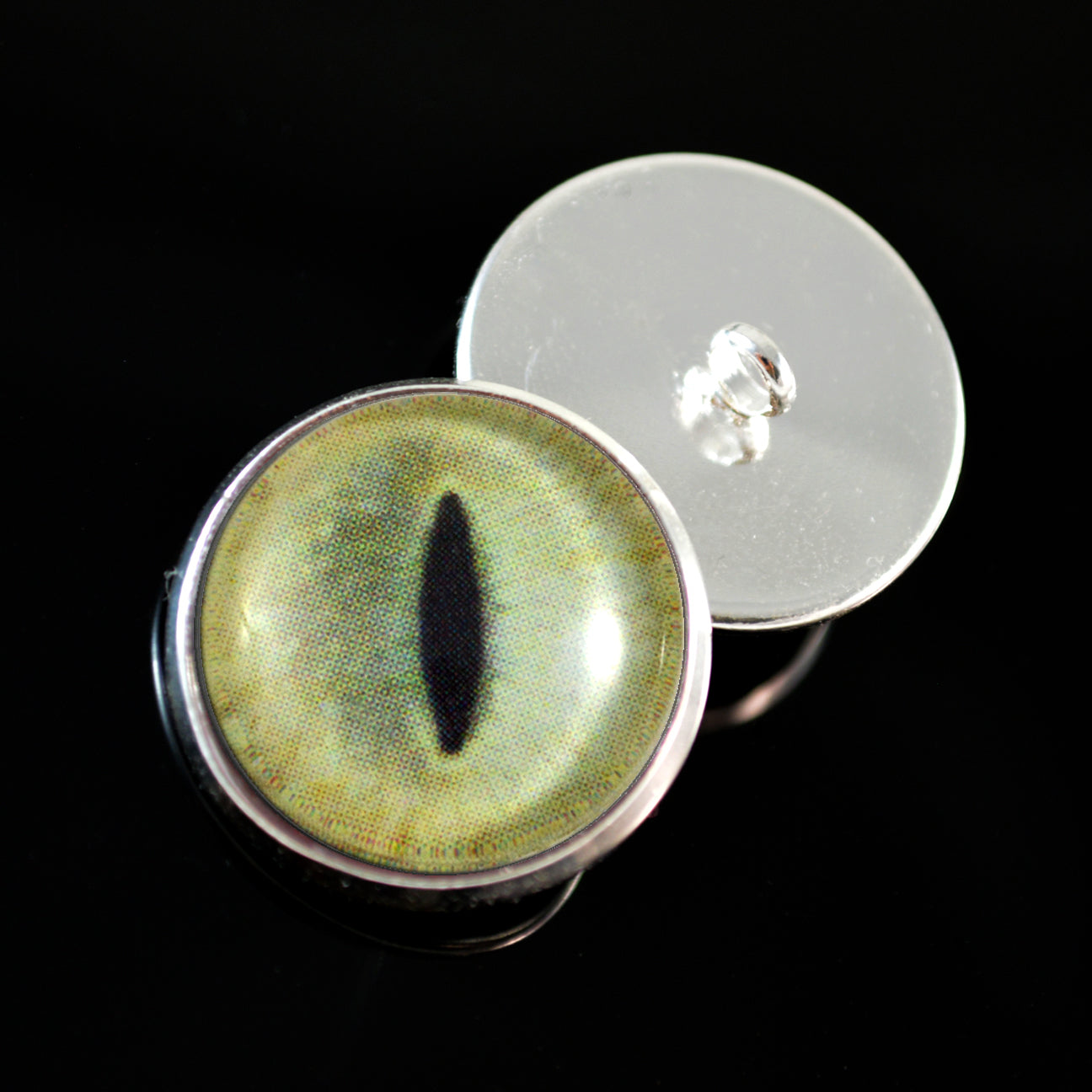 Pale Yellow Cat Sew-On Button Glass Eyes