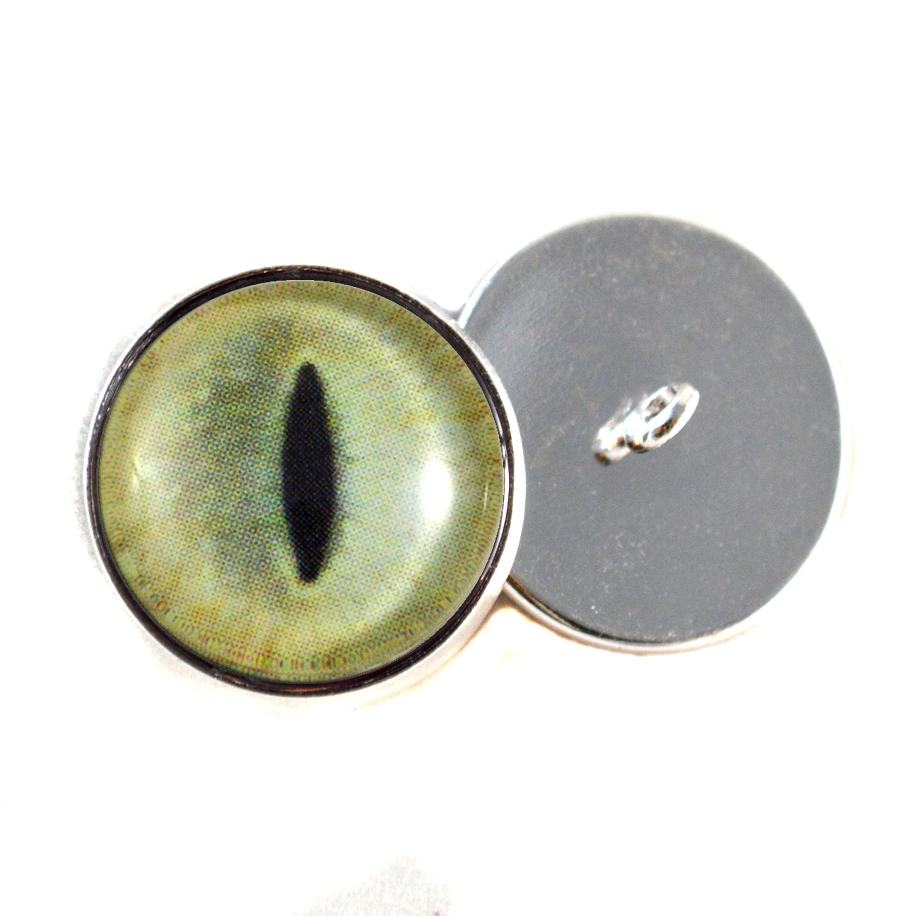 Pale Yellow Cat Sew-On Button Glass Eyes