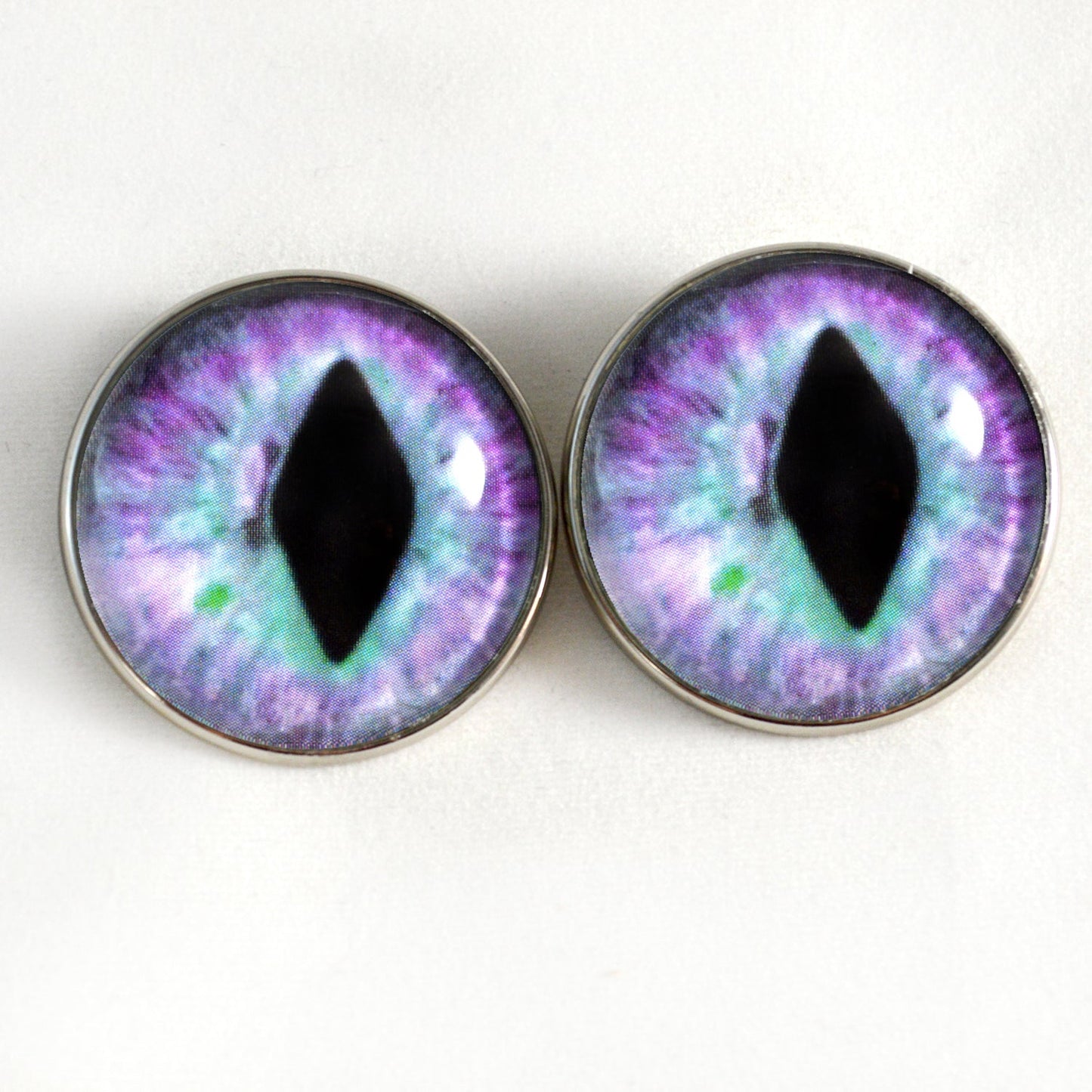 Pink and Blue Pastel Cat Dragon Sew-On Button Glass Eyes