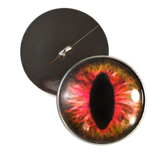 Pink and Brown Cat Dragon Sew-On Button Glass Eyes