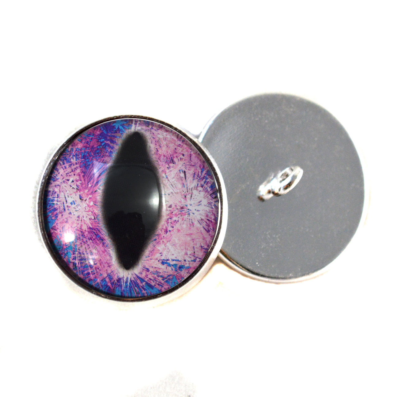 Sparkling Pink Dragon Sew-On Button Glass Eyes