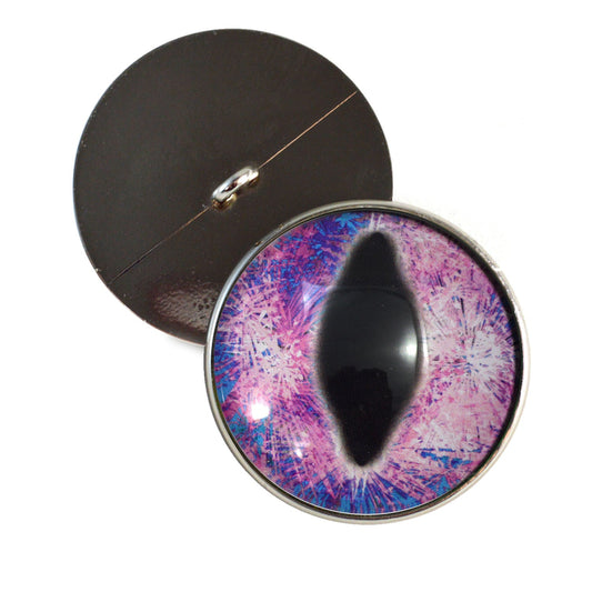 Sparkling Pink Dragon Sew-On Button Glass Eyes