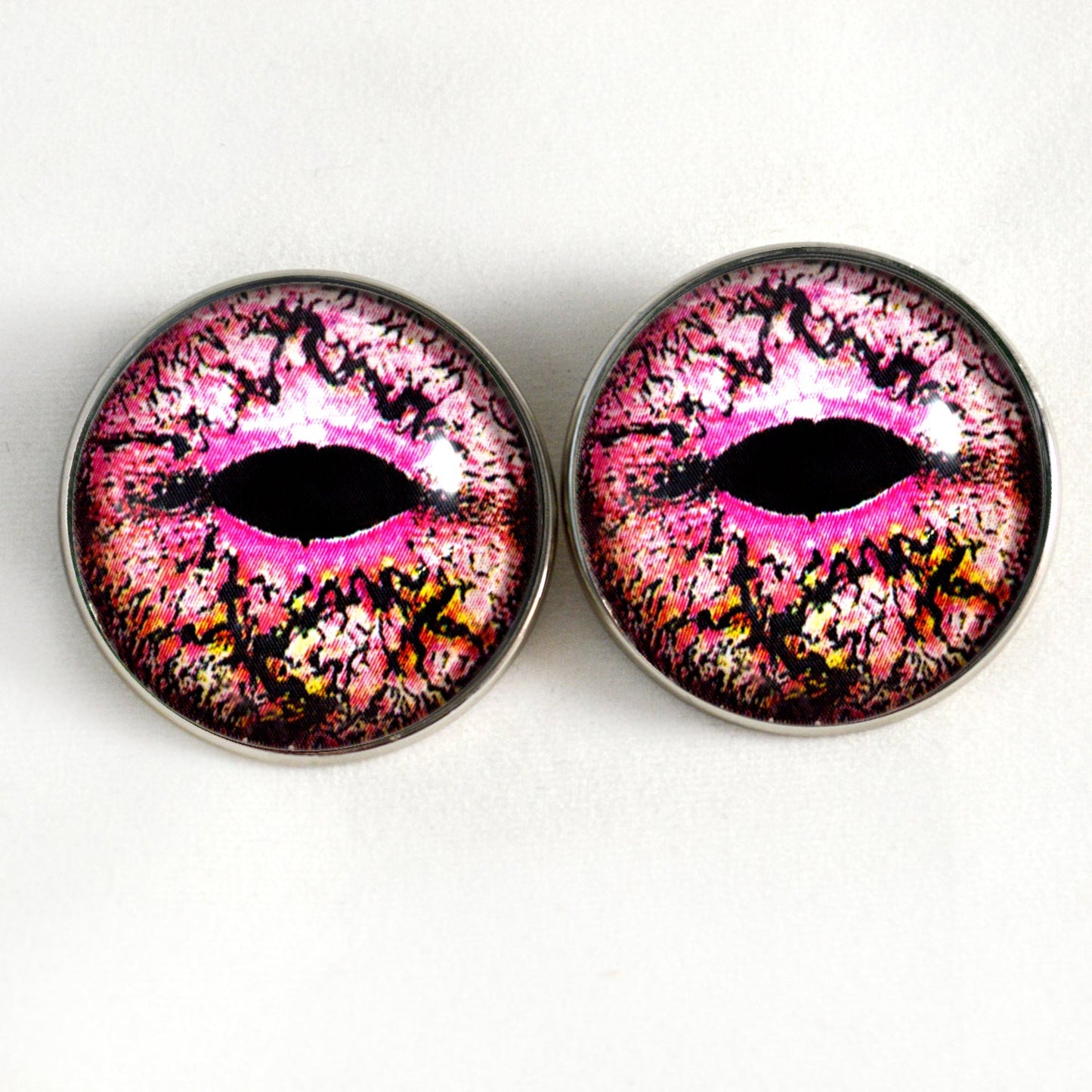 Pink Lizard Sew-On Button Glass Eyes
