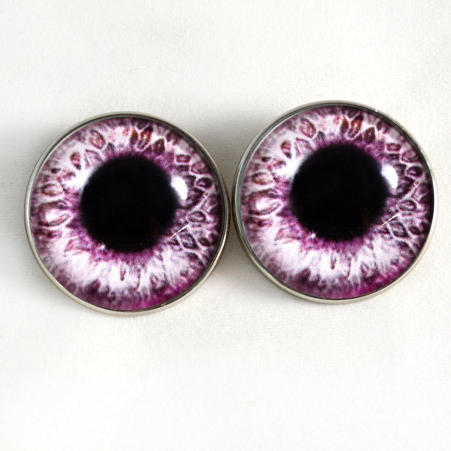 Pink Sparkling Sew-On Button Glass Eyes