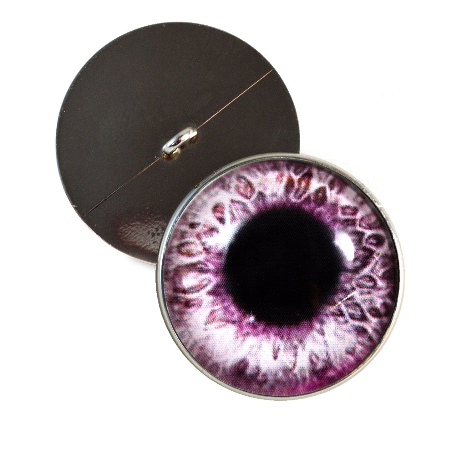 Pink Sparkling Sew-On Button Glass Eyes