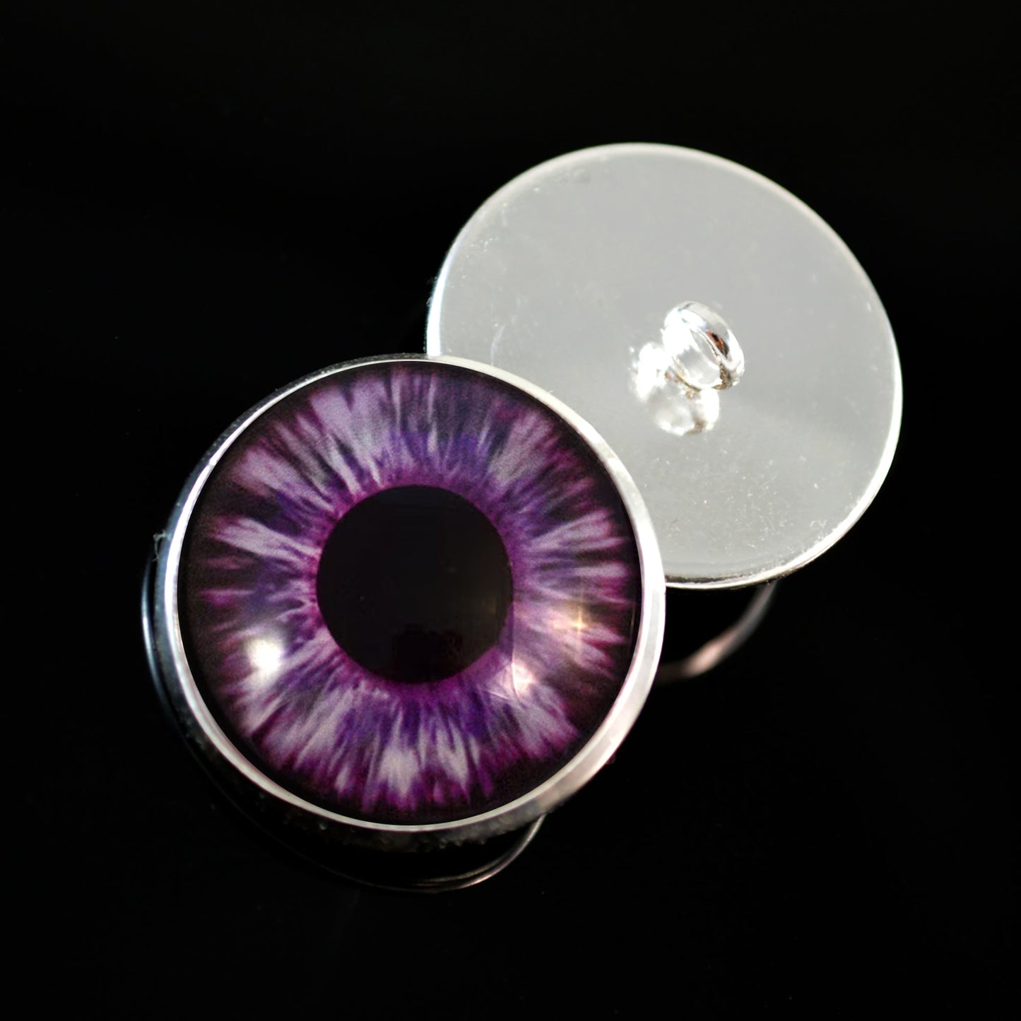 Purple Succubus Demon Sew-On Button Glass Eyes