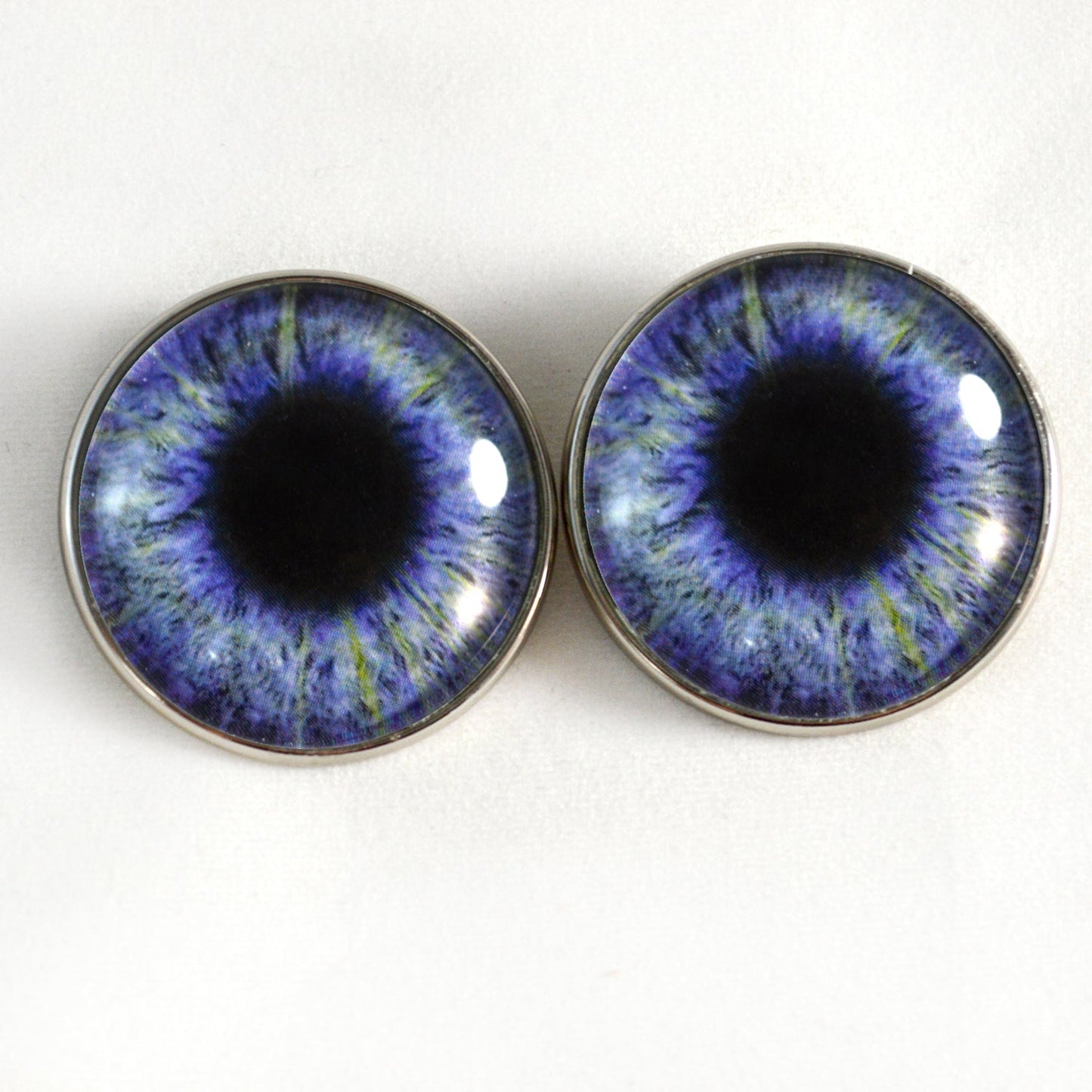 Purple and Yellow Fantasy Sew-On Button Glass Eyes
