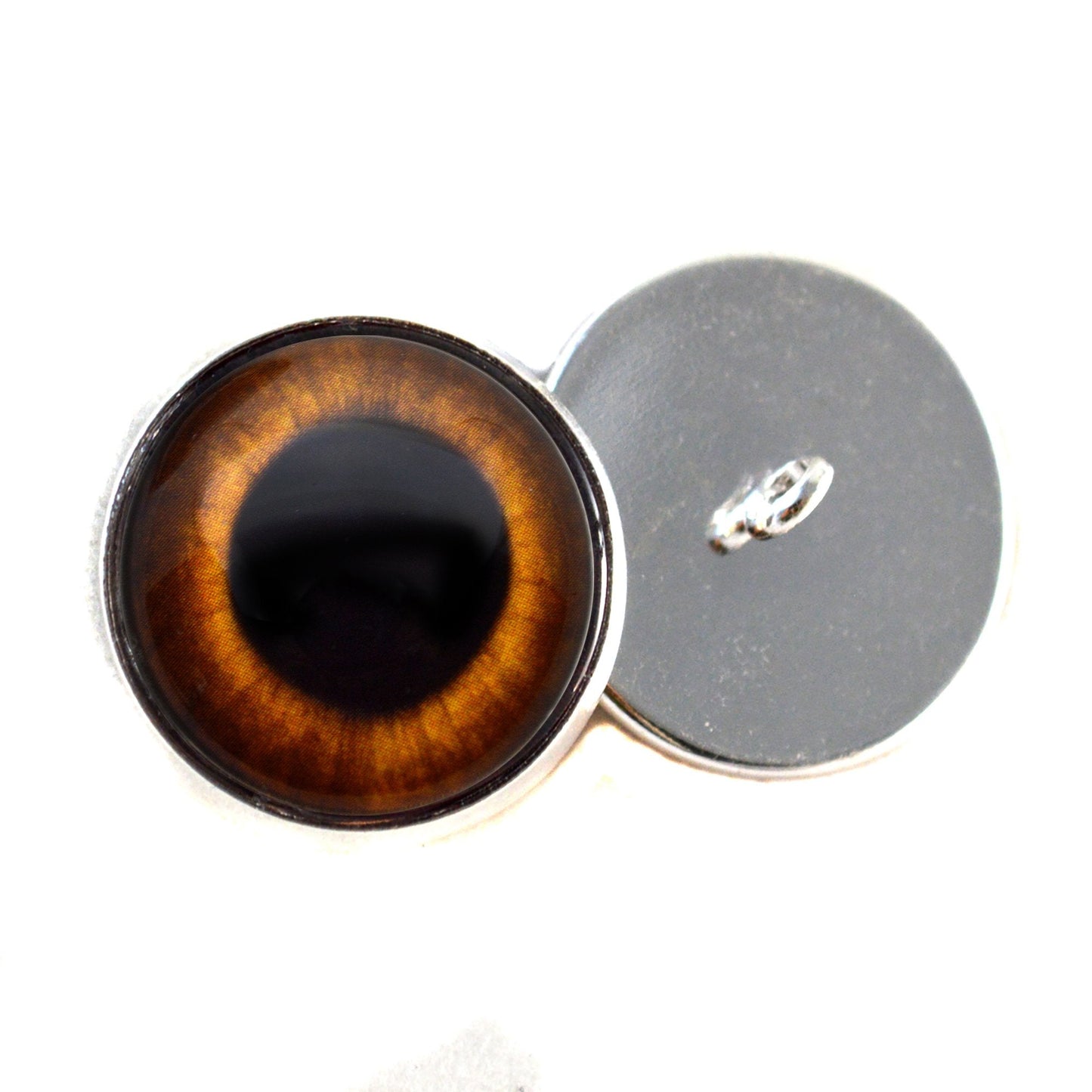 Brown Rabbit Hare Sew-On Button Glass Eyes