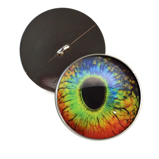 Rainbow Lizard Reptile Inspired Sew-On Button Glass Eyes