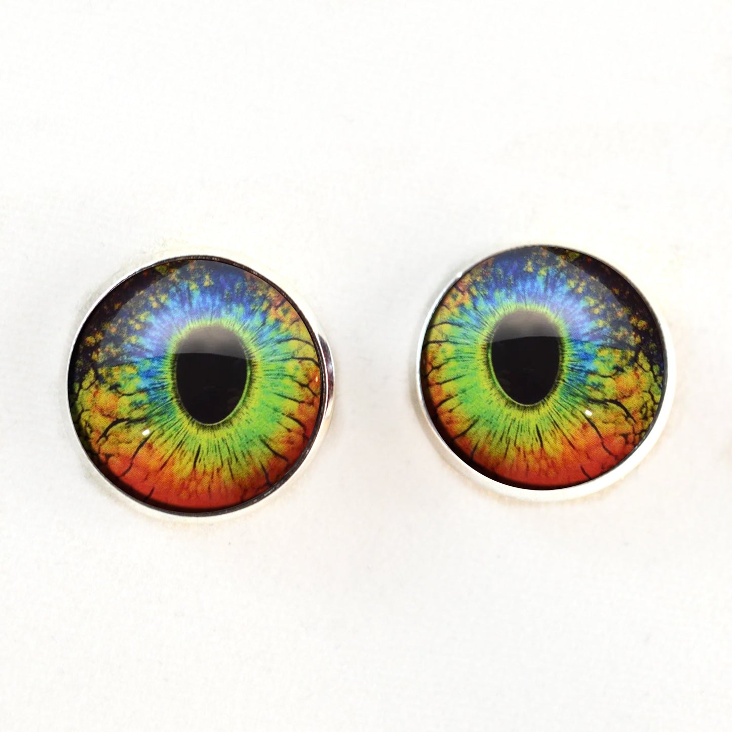 Rainbow Lizard Reptile Inspired Sew-On Button Glass Eyes