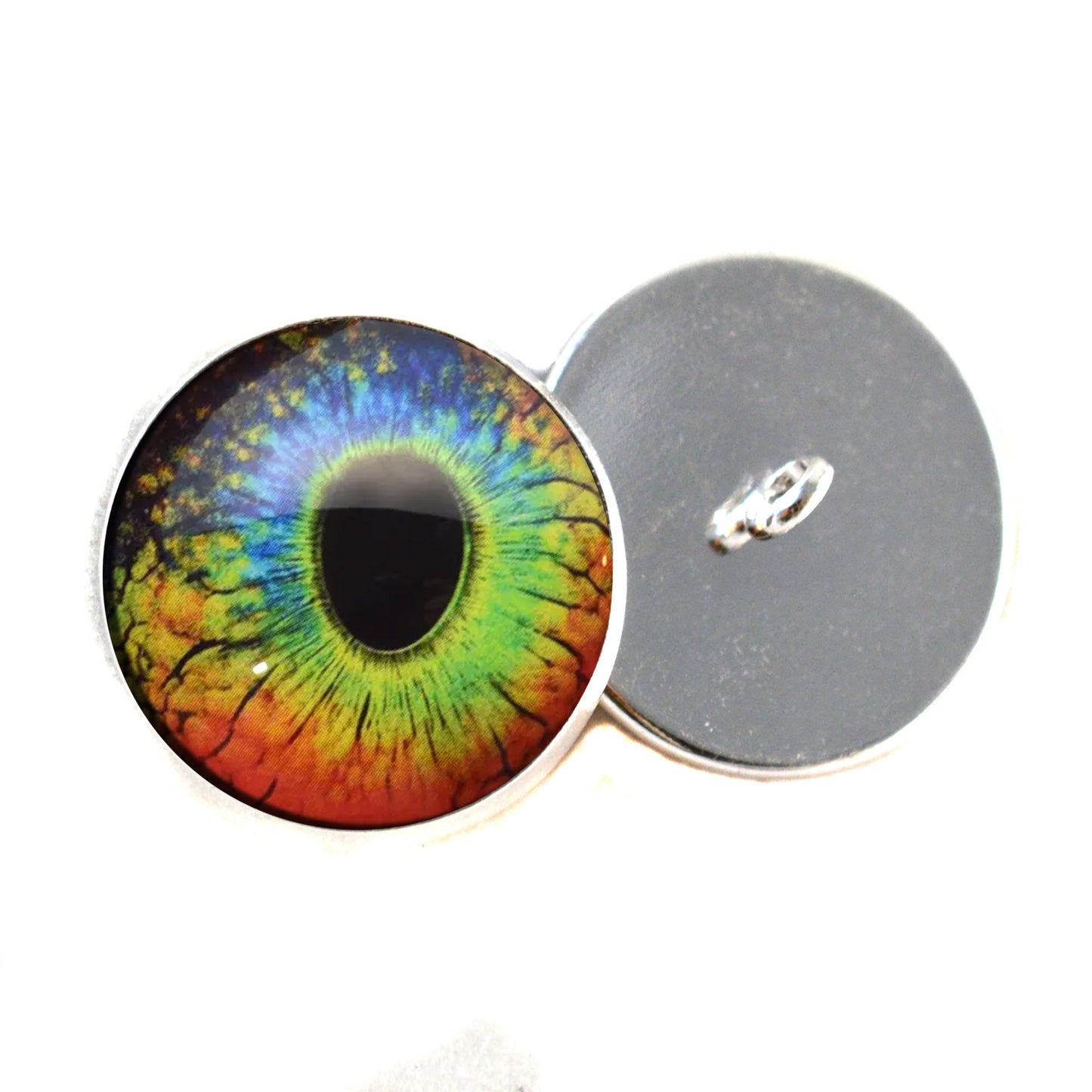 Rainbow Lizard Reptile Inspired Sew-On Button Glass Eyes
