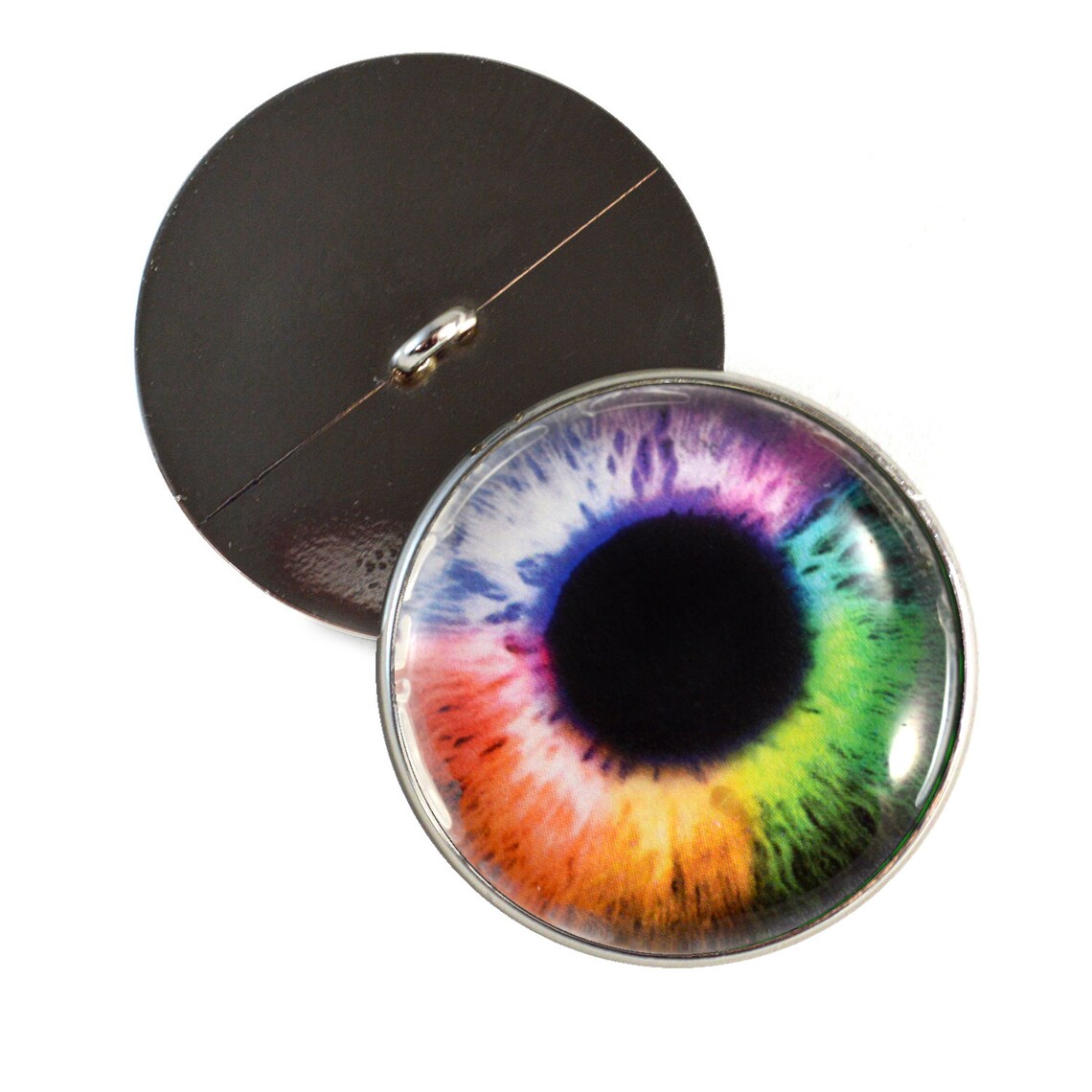 Rainbow Sew-On Button Glass Eyes