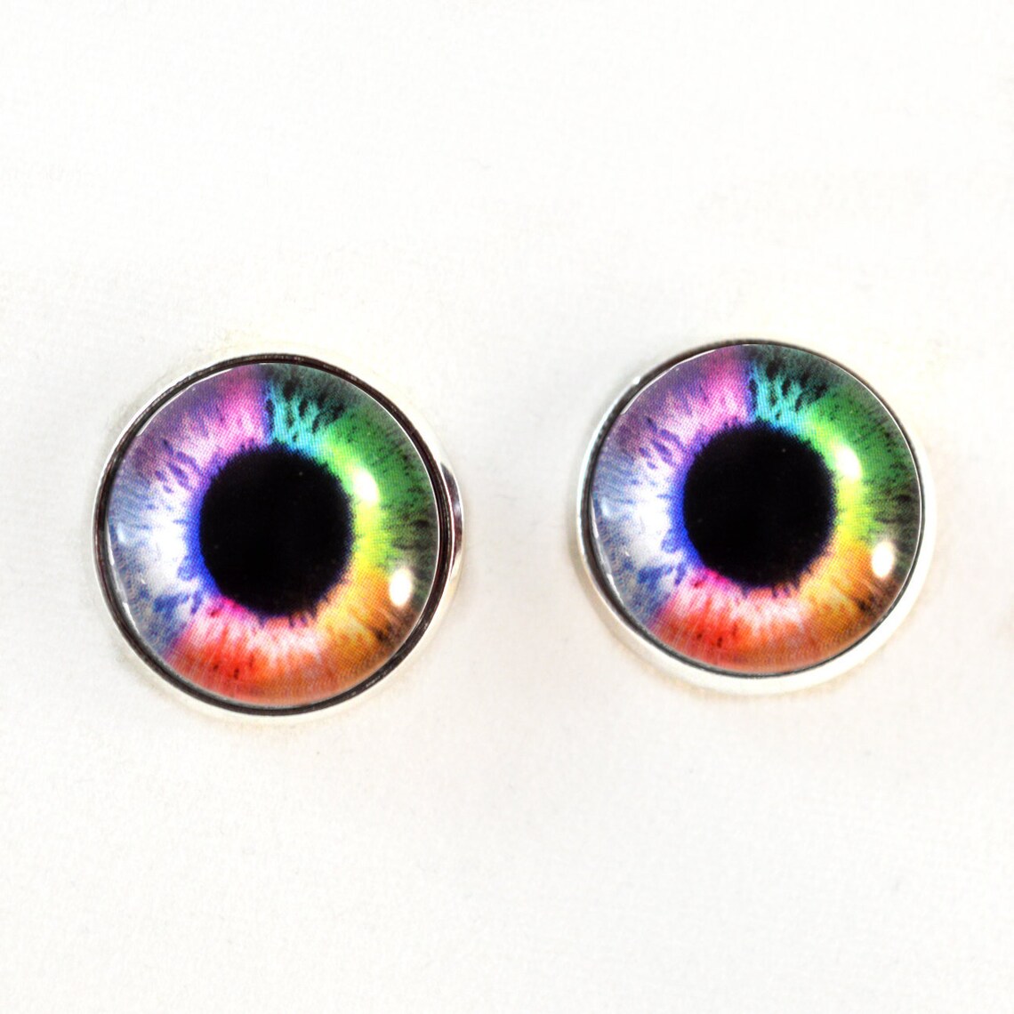 Rainbow Sew-On Button Glass Eyes