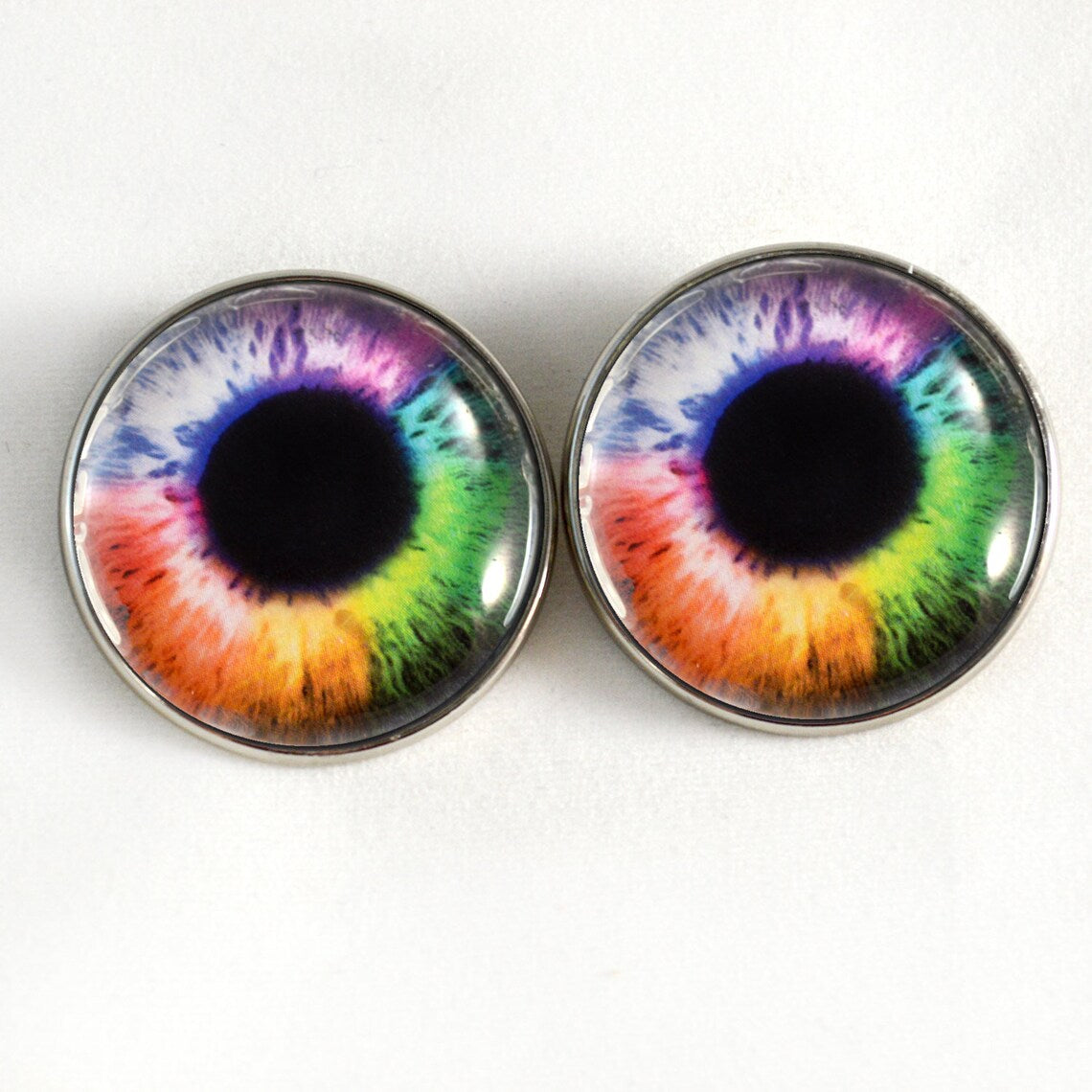 Rainbow Sew-On Button Glass Eyes
