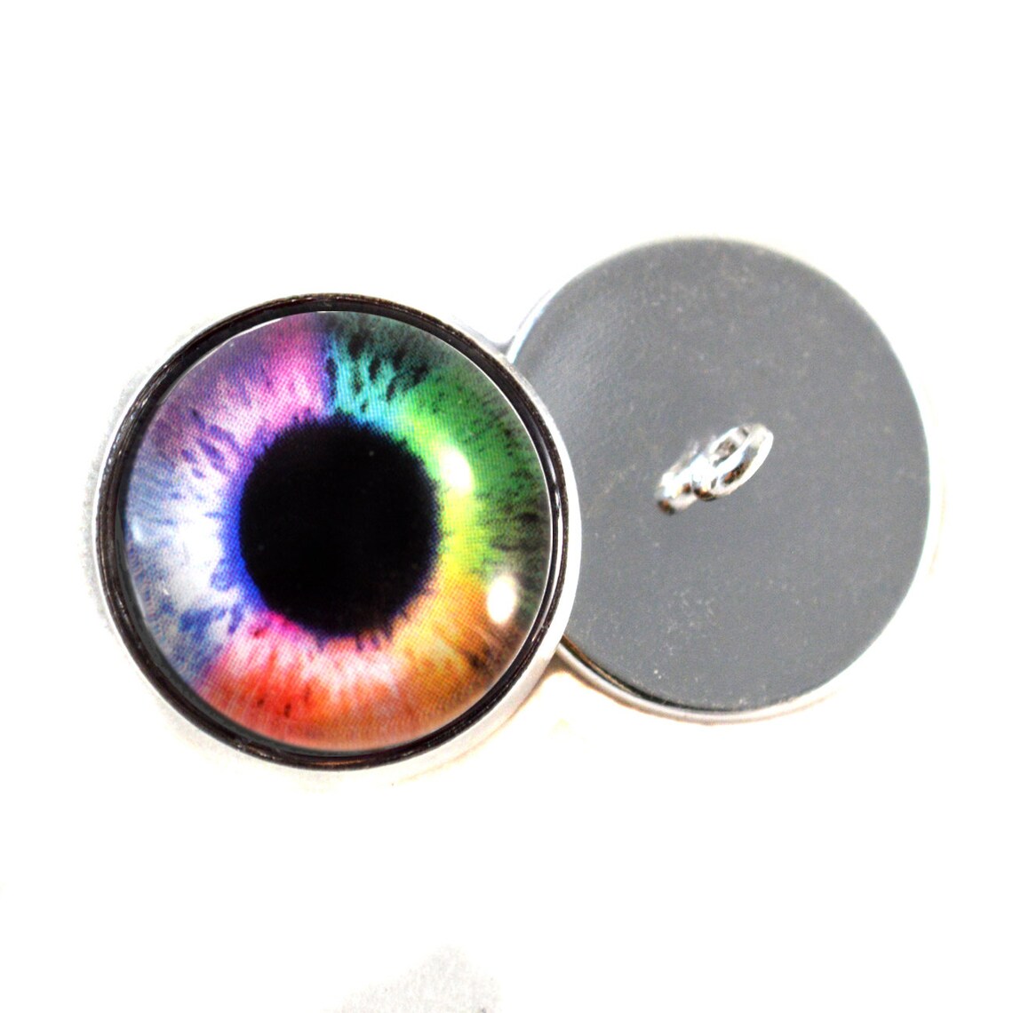 Rainbow Sew-On Button Glass Eyes