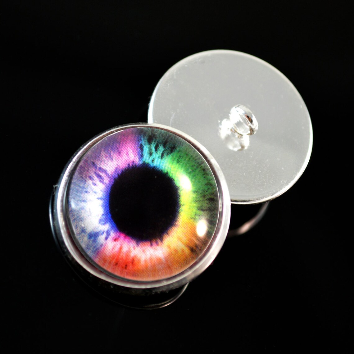 Rainbow Sew-On Button Glass Eyes