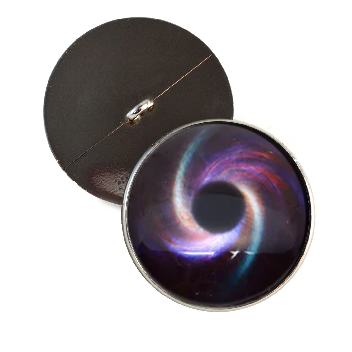 Rainbow Spiral Galaxy Sew-On Button Glass Eyes