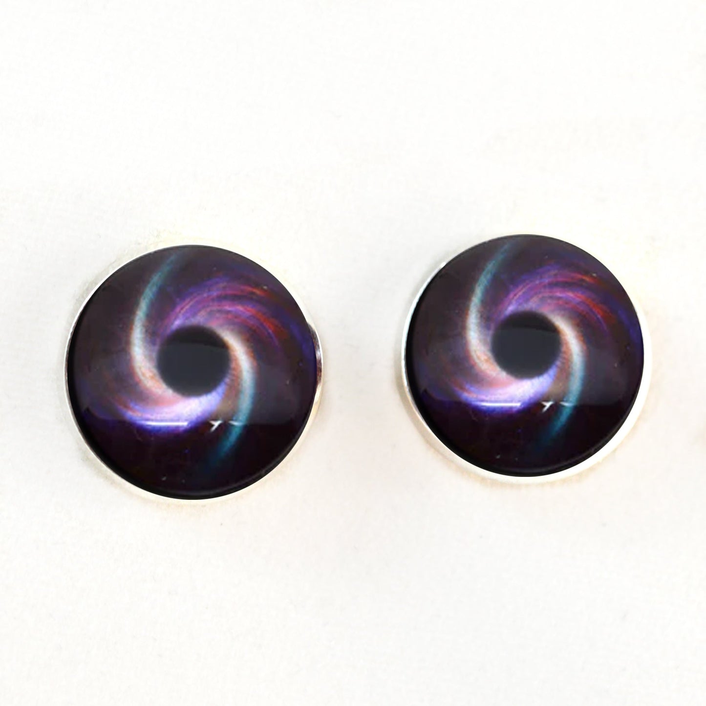 Rainbow Spiral Galaxy Sew-On Button Glass Eyes