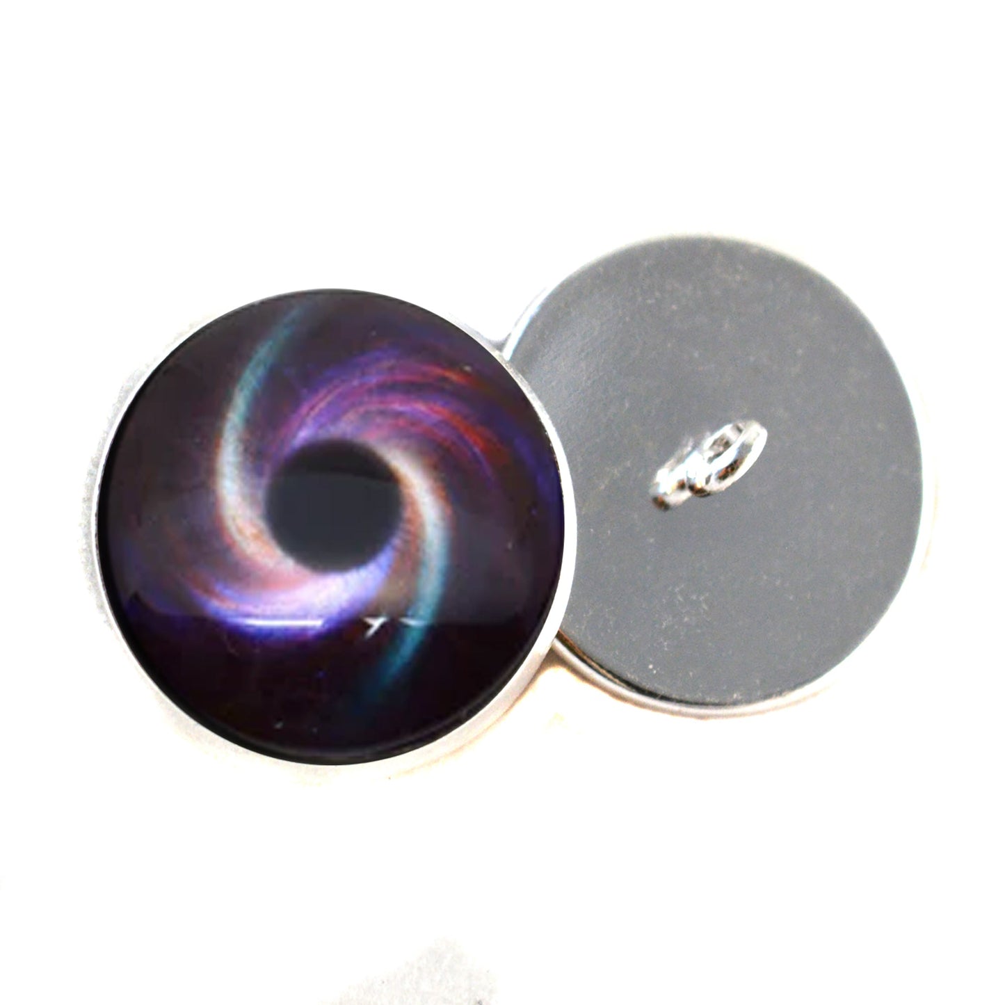 Rainbow Spiral Galaxy Sew-On Button Glass Eyes