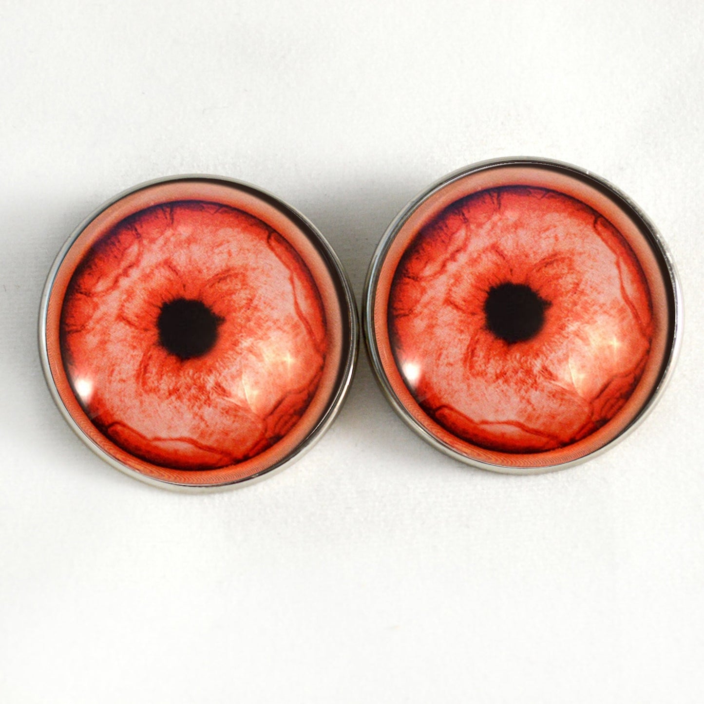 Red Albino Werewolf Sew-On Button Glass Eyes