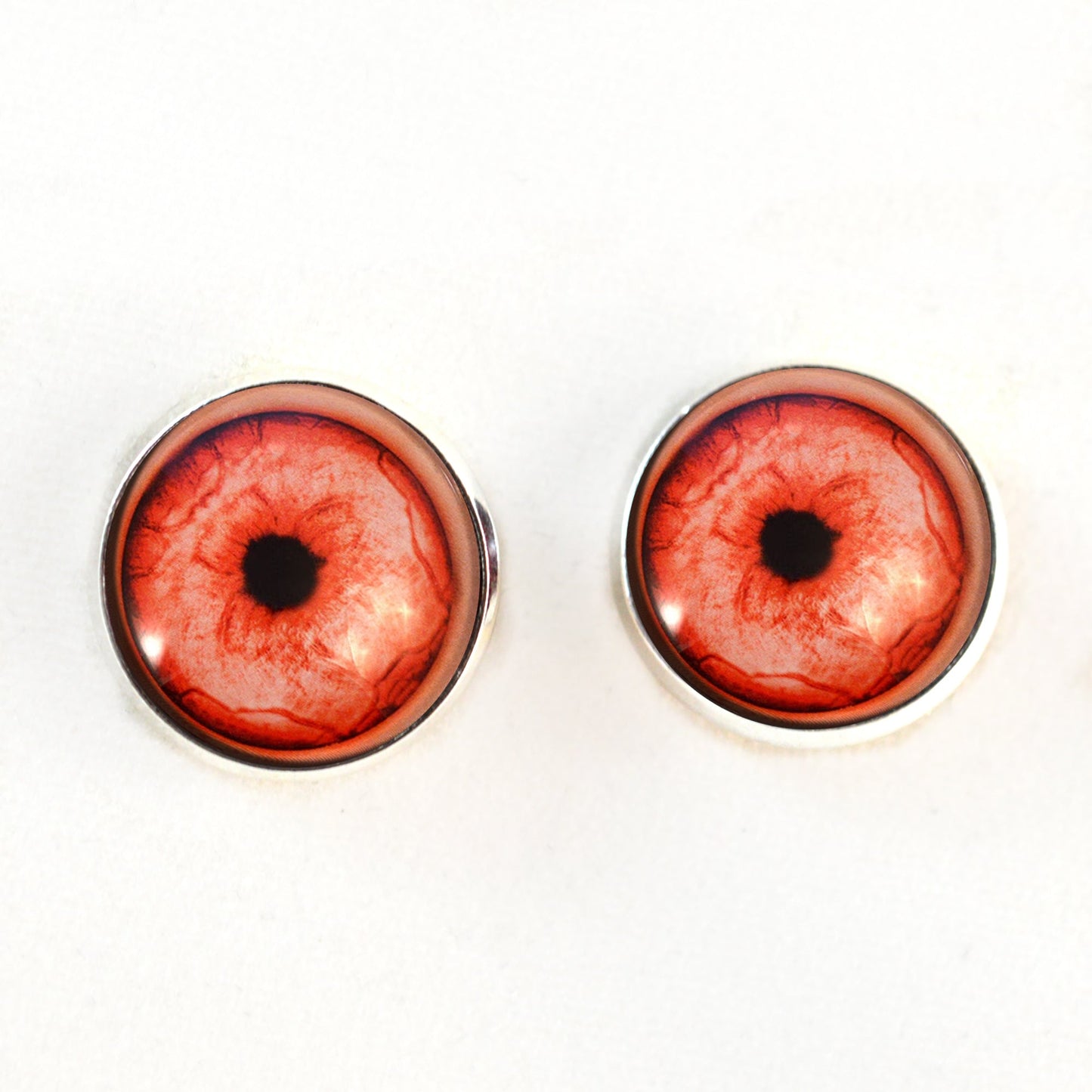 Red Albino Werewolf Sew-On Button Glass Eyes