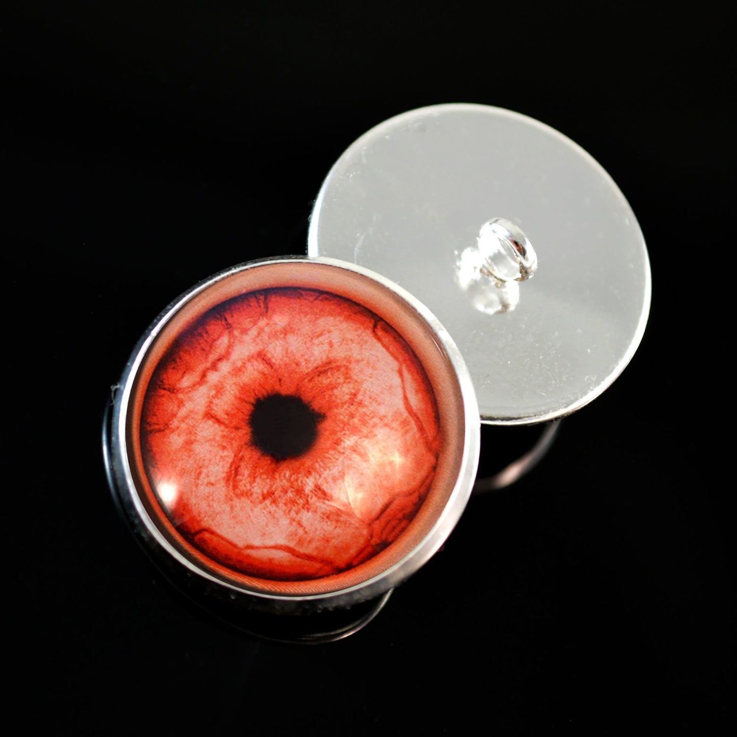 Red Albino Werewolf Sew-On Button Glass Eyes