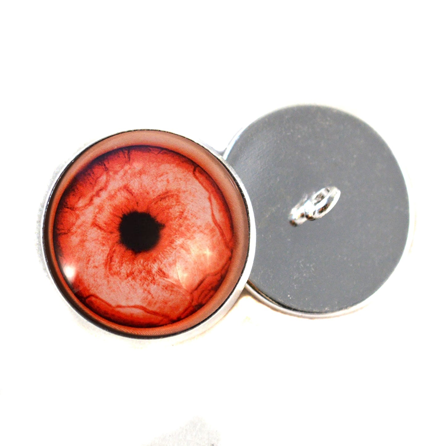 Red Albino Werewolf Sew-On Button Glass Eyes