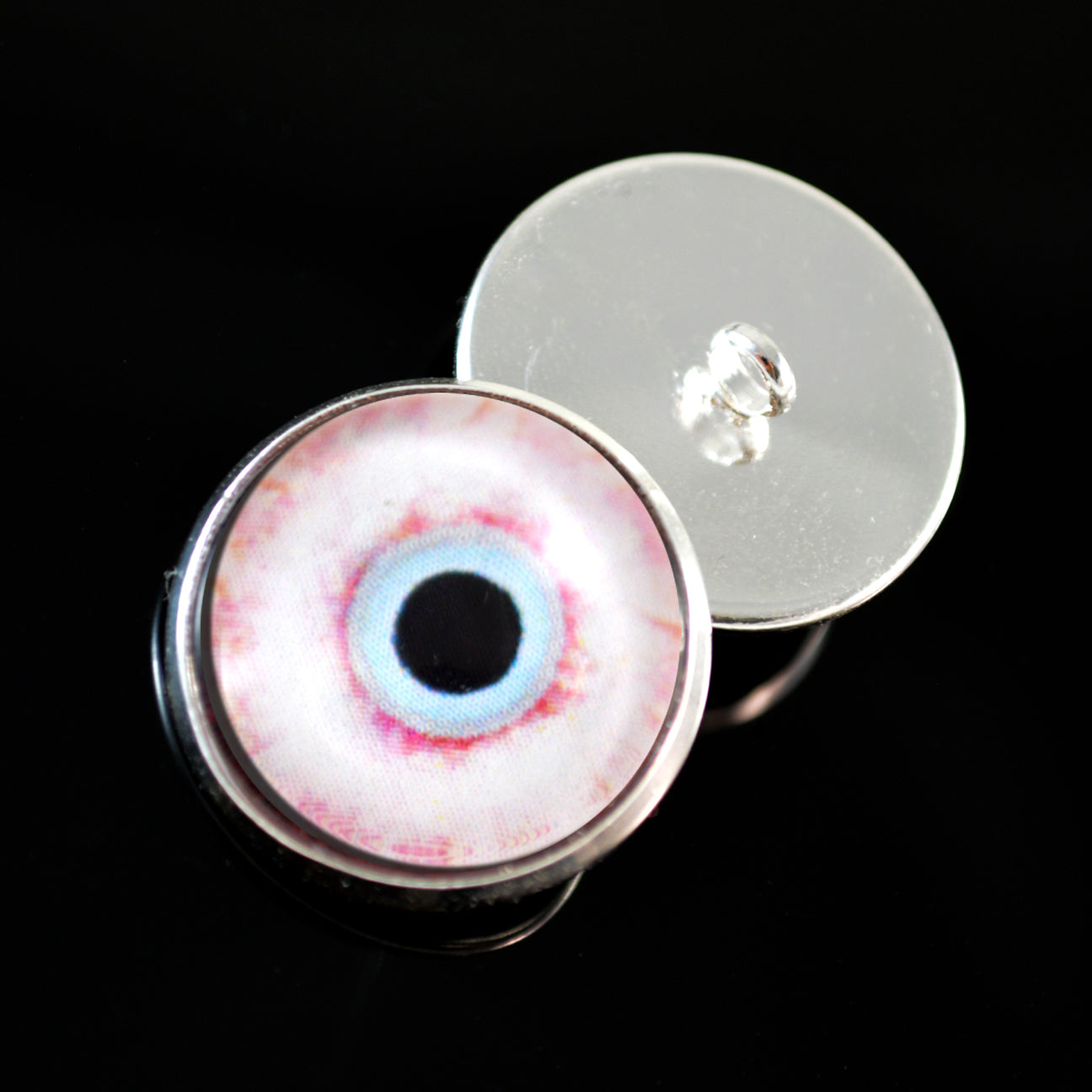 Bloodshot Zombie Sew-On Button Glass Eyes