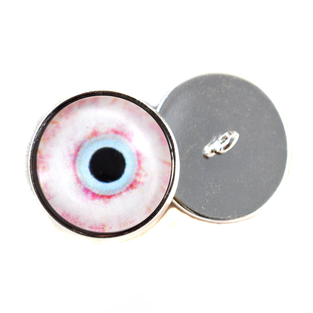 Bloodshot Zombie Sew-On Button Glass Eyes