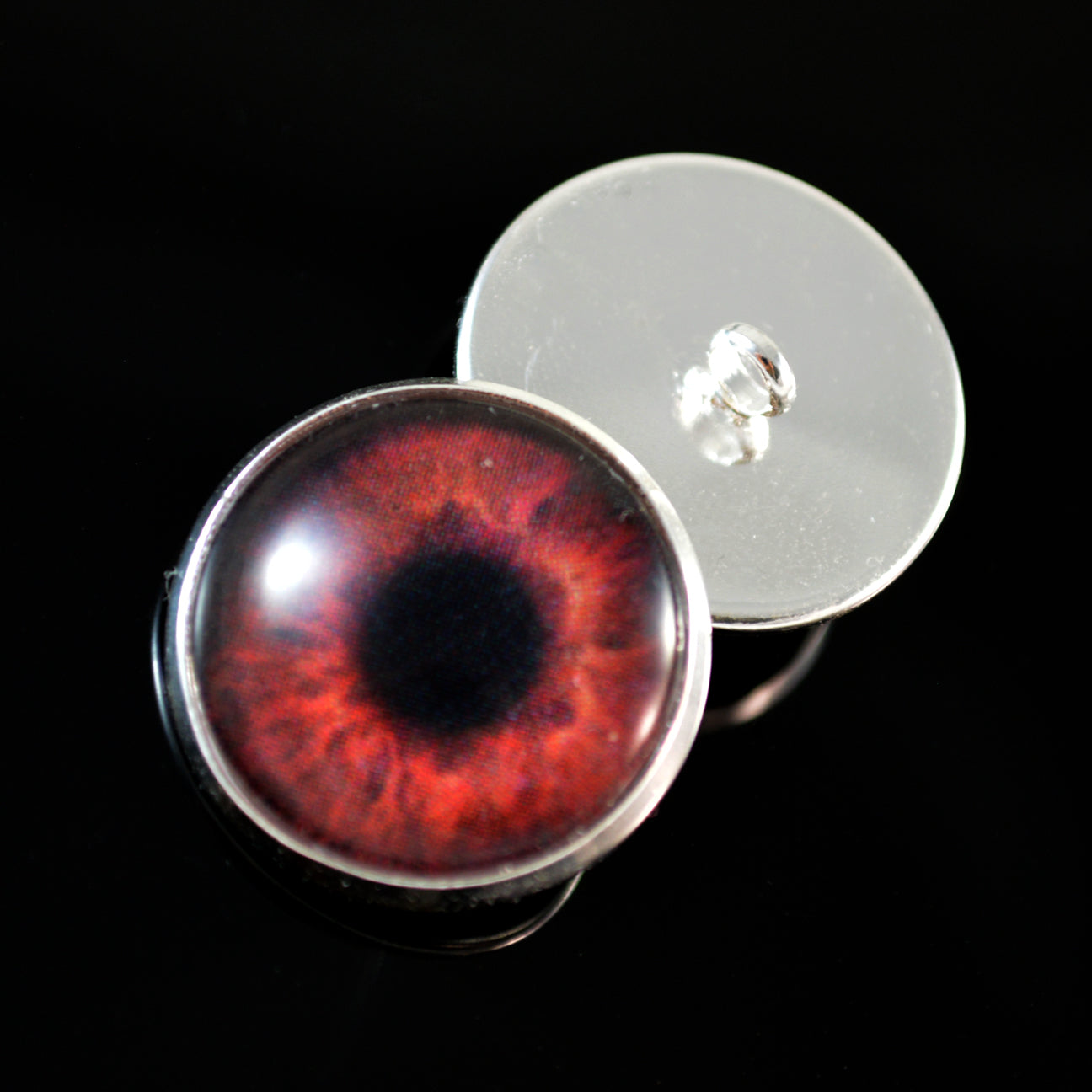 Dark Brown Human Sew-On Button Glass Eyes