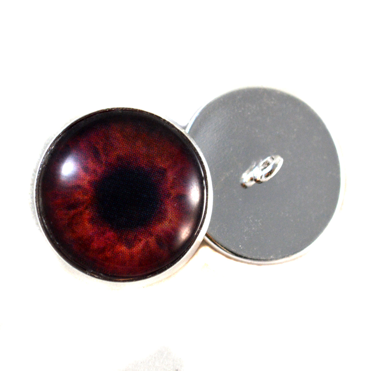 Dark Brown Human Sew-On Button Glass Eyes