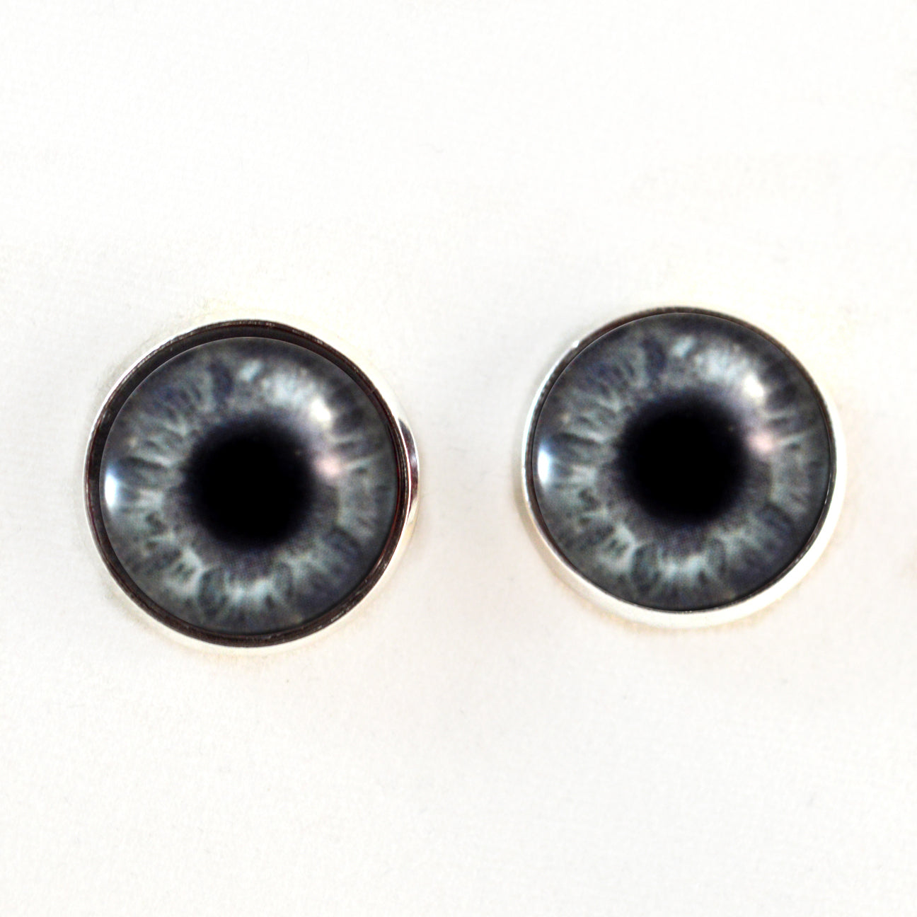 Sparkling Dark Gray Sew-On Button Glass Eyes