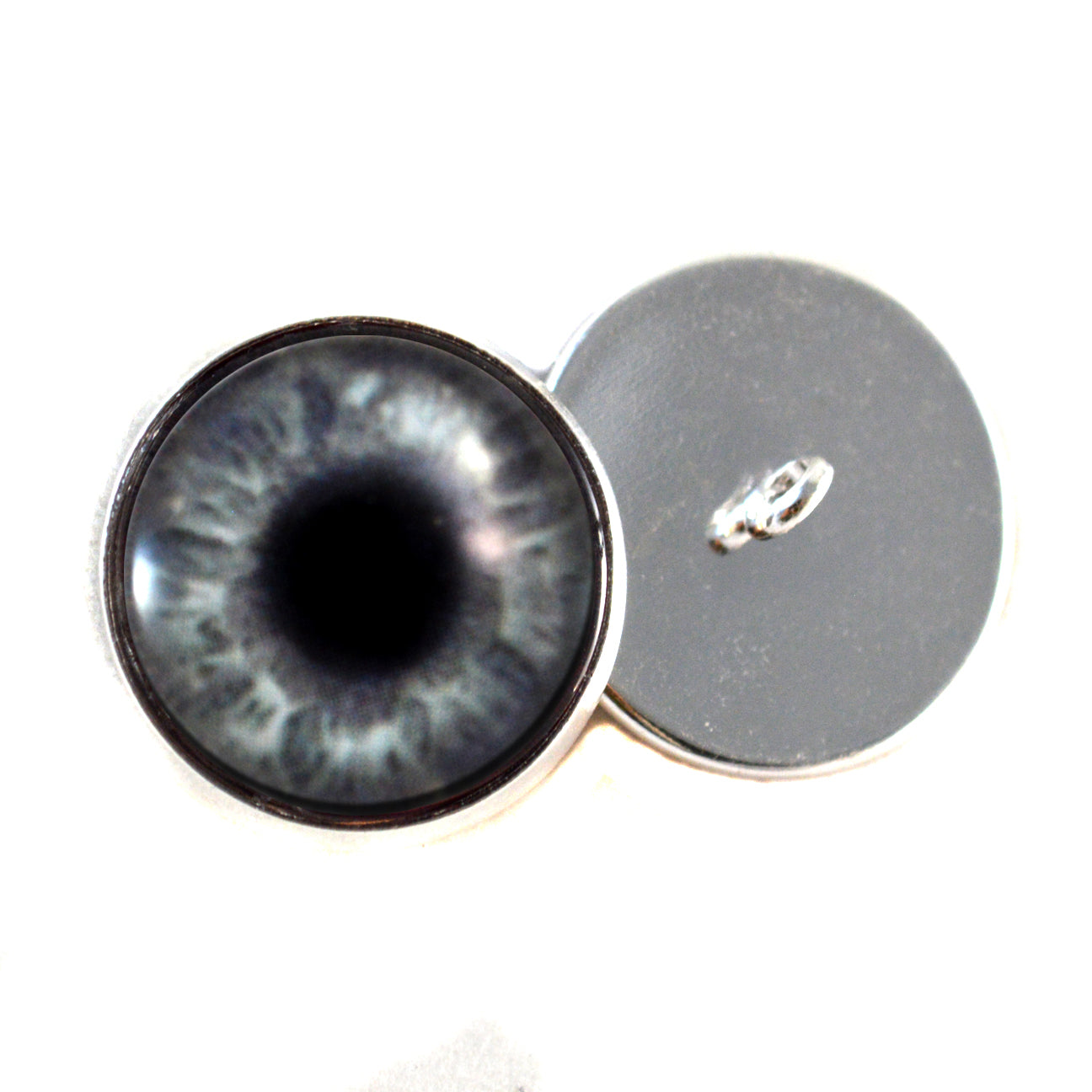 Sparkling Dark Gray Sew-On Button Glass Eyes