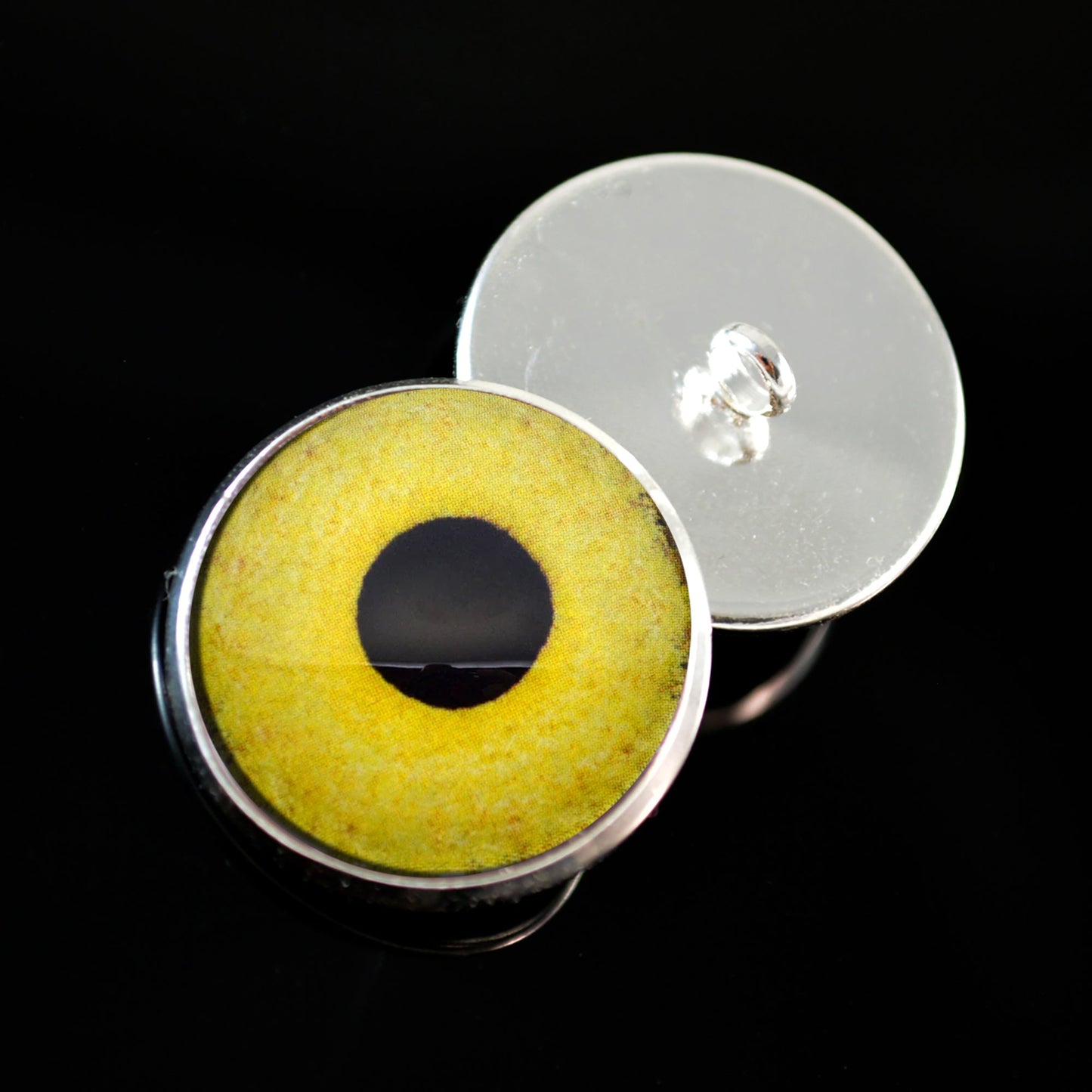 Light Yellow Owl Sew-On Button Glass Eyes