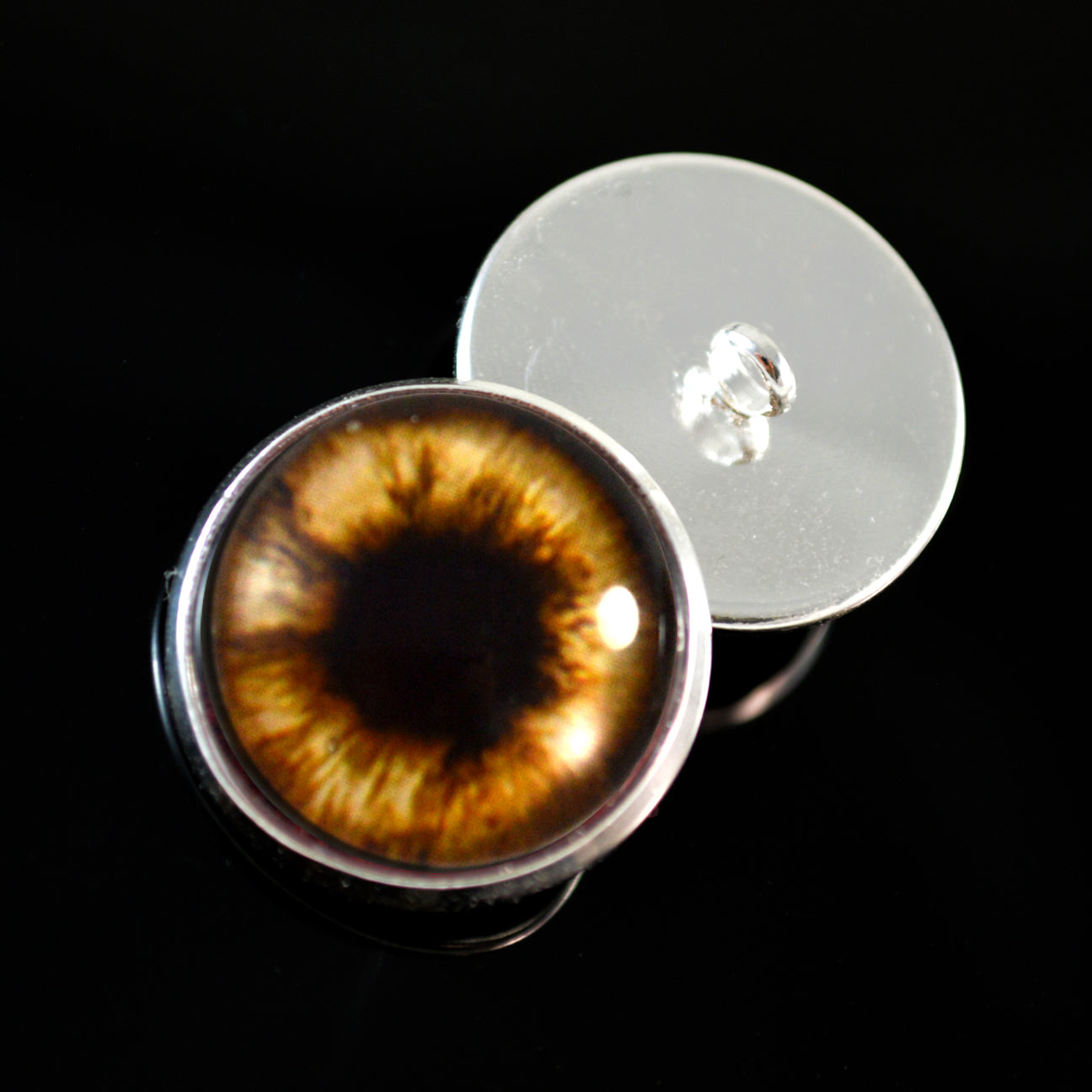 Brown Teddy Bear Sew-On Button Glass Eyes