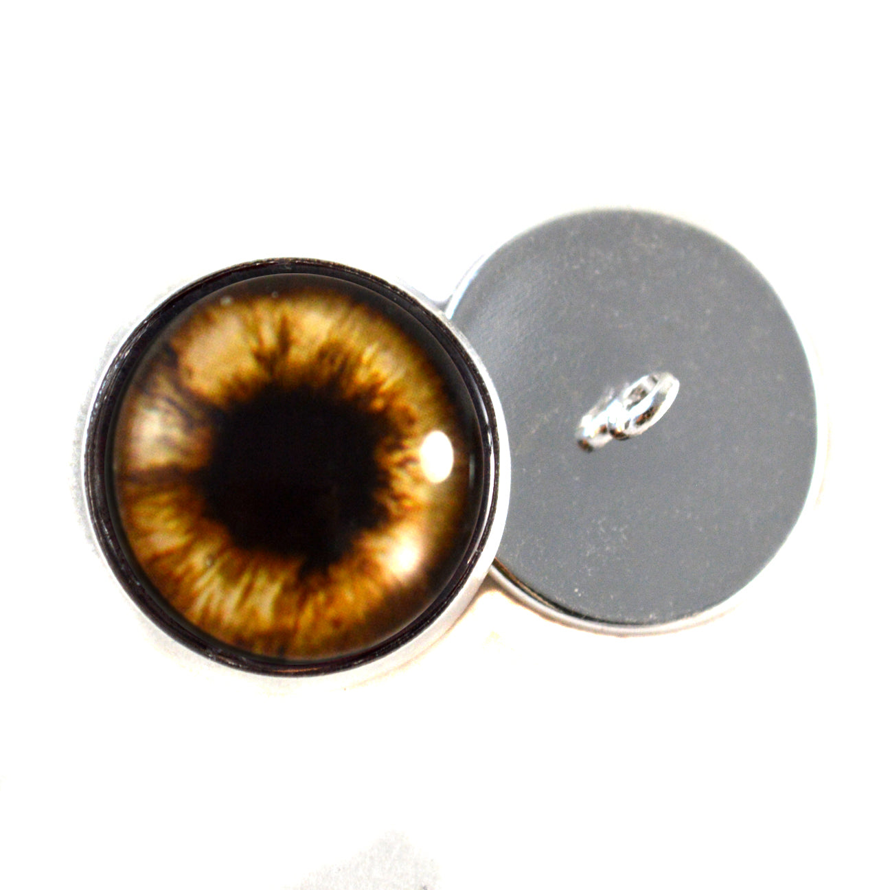 Brown Teddy Bear Sew-On Button Glass Eyes