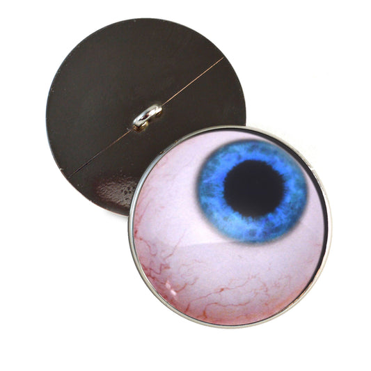 Side Glance Blue Human Sew-On Button Glass Eyes