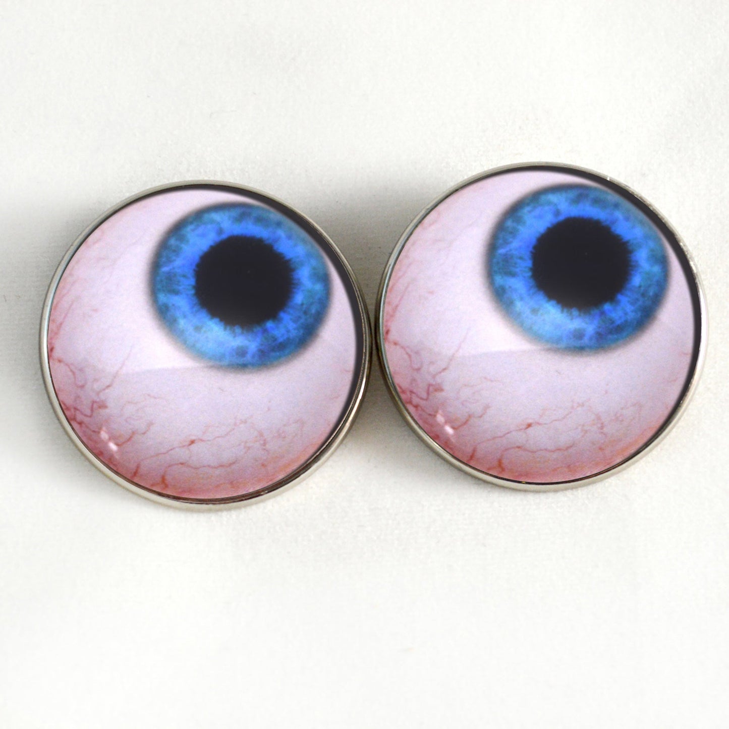 Side Glance Blue Human Sew-On Button Glass Eyes