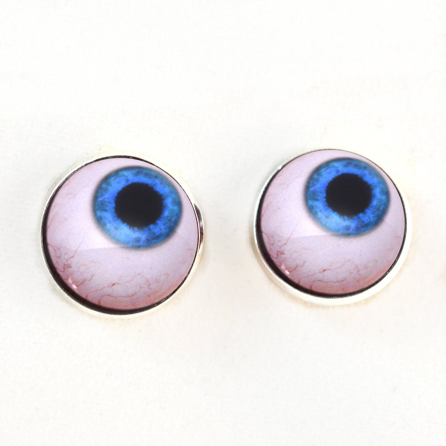 Side Glance Blue Human Sew-On Button Glass Eyes