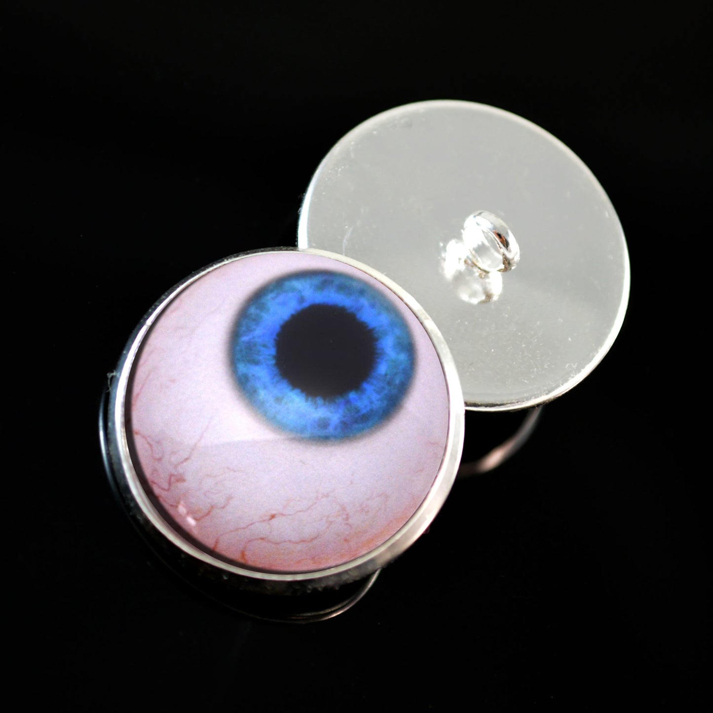 Side Glance Blue Human Sew-On Button Glass Eyes