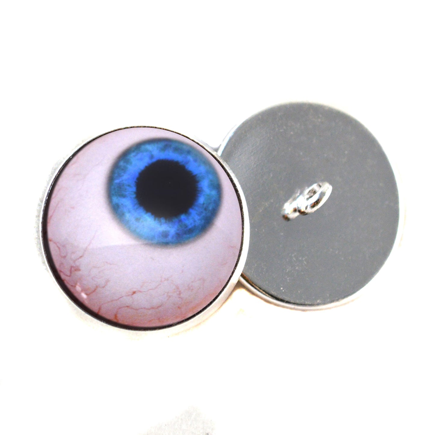 Side Glance Blue Human Sew-On Button Glass Eyes