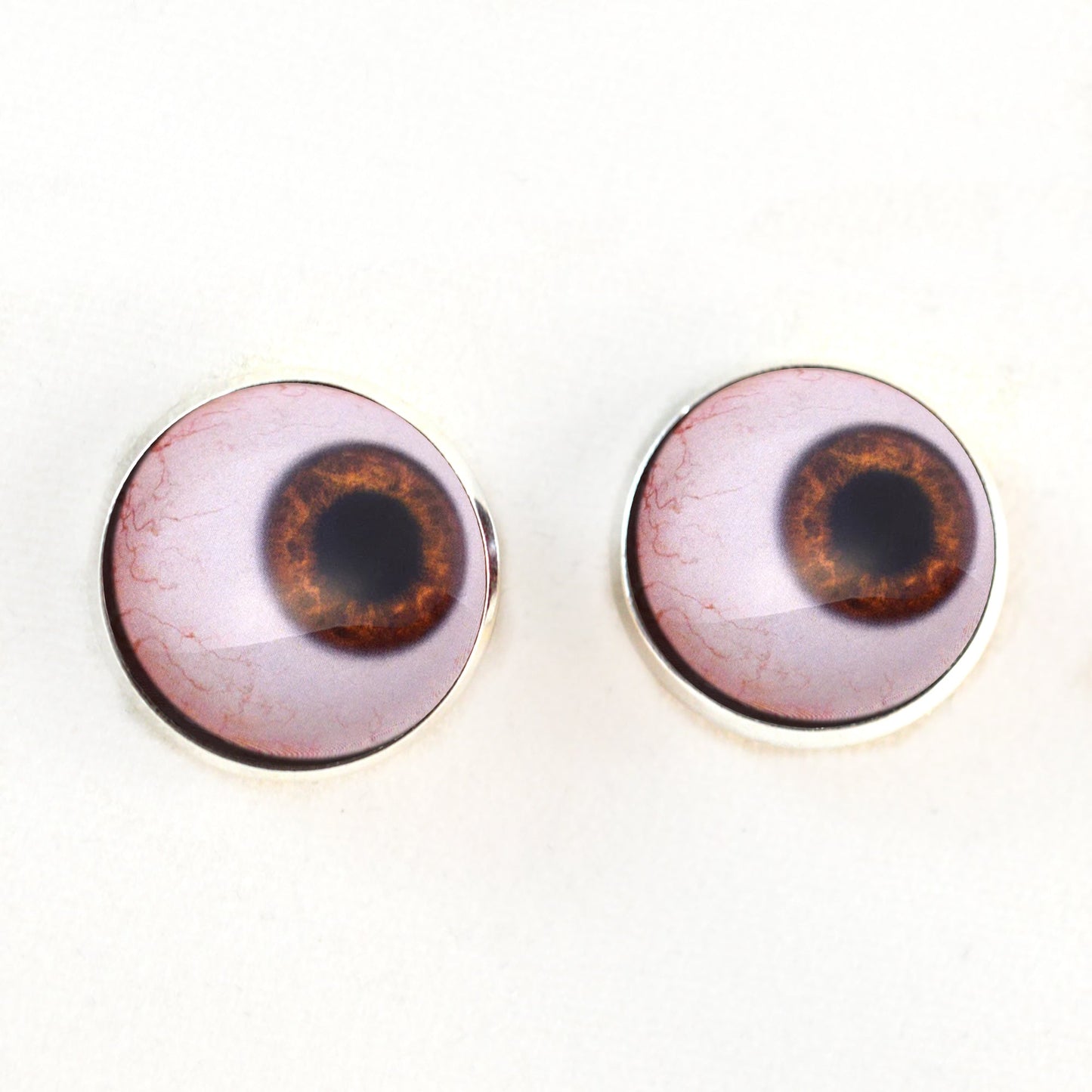 Side Glance Brown Human Sew-On Button Glass Eyes