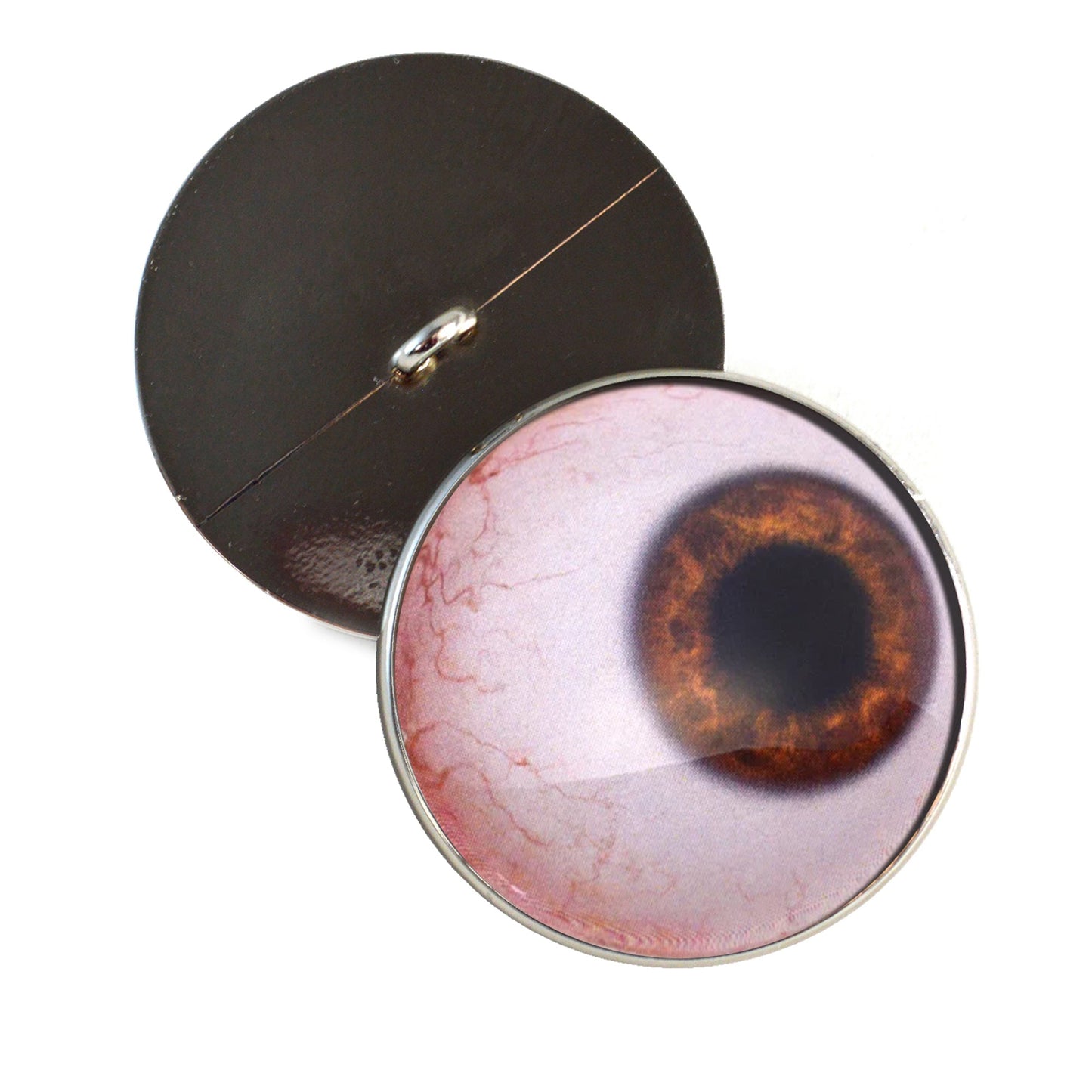 Side Glance Brown Human Sew-On Button Glass Eyes