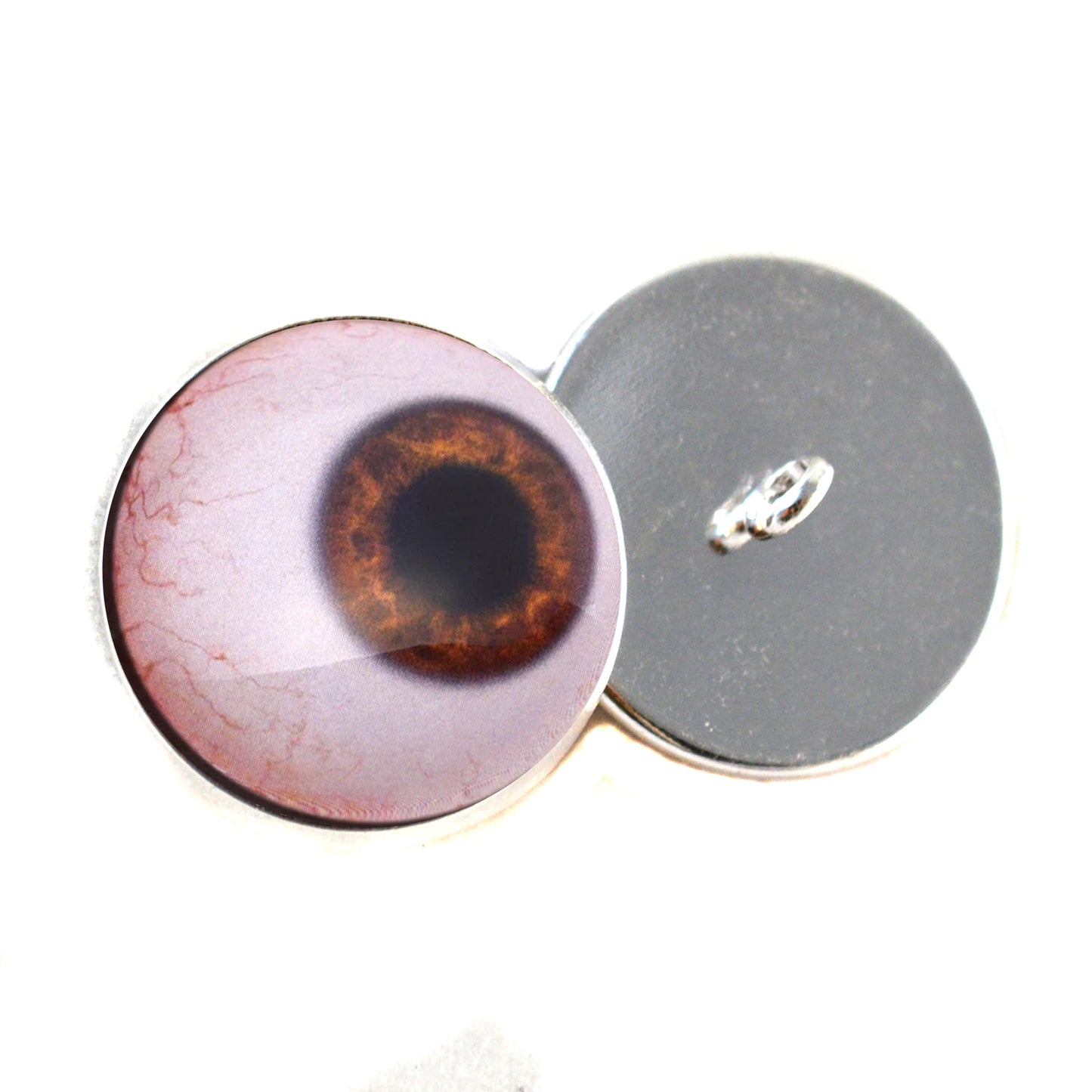 Side Glance Brown Human Sew-On Button Glass Eyes