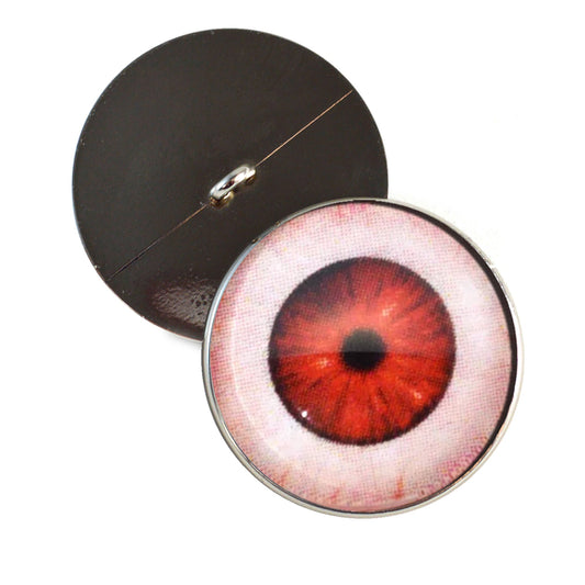 Sinister Scary Red Vampire Sew-On Button Glass Eyes