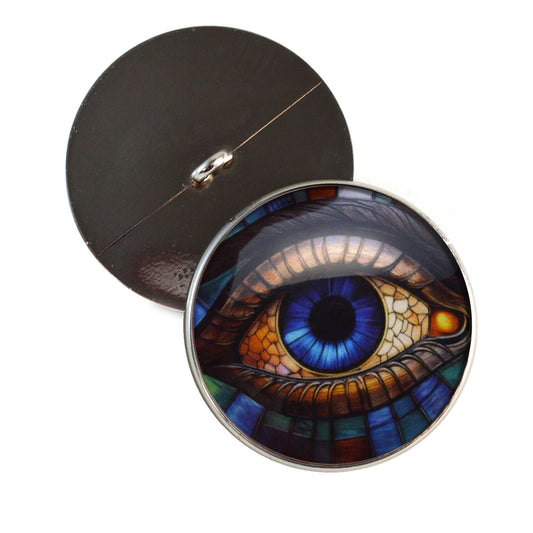 Stained Glass Colorful Eyes Sew-On Button Glass Eyes