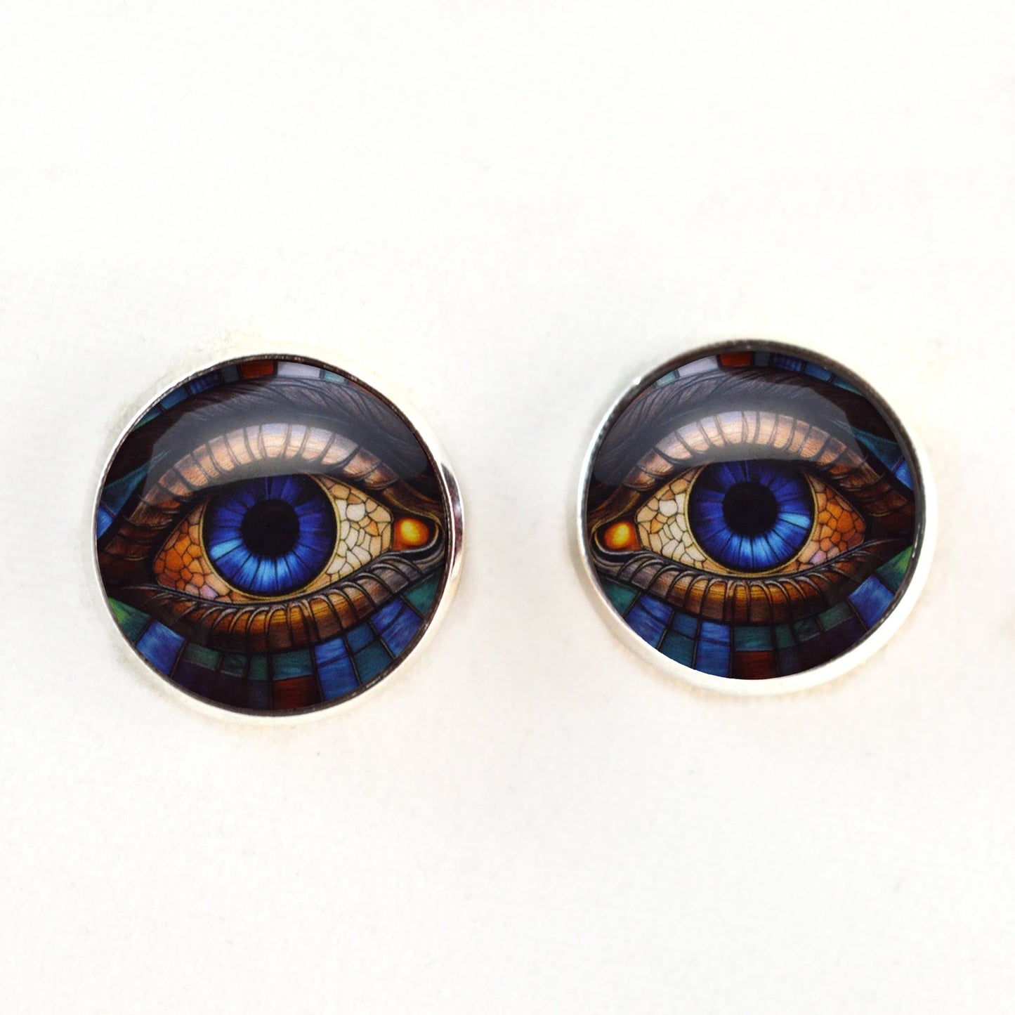 Stained Glass Colorful Eyes Sew-On Button Glass Eyes