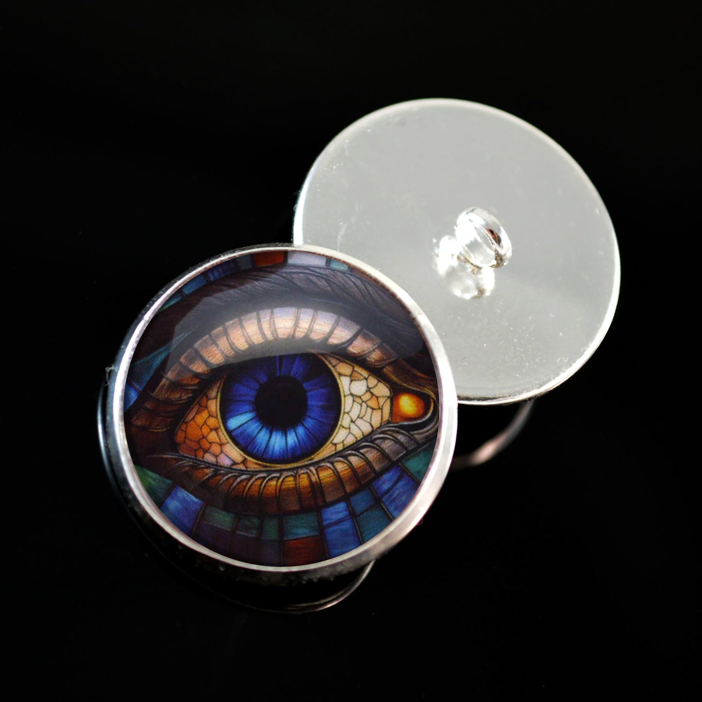 Stained Glass Colorful Eyes Sew-On Button Glass Eyes