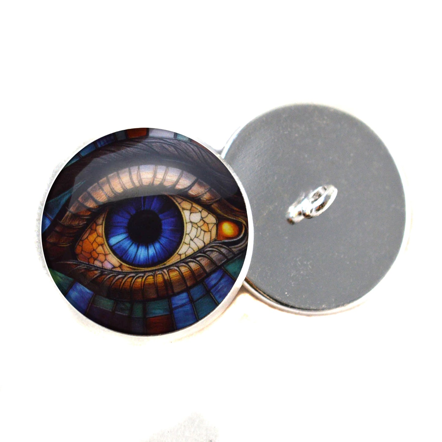 Stained Glass Colorful Eyes Sew-On Button Glass Eyes